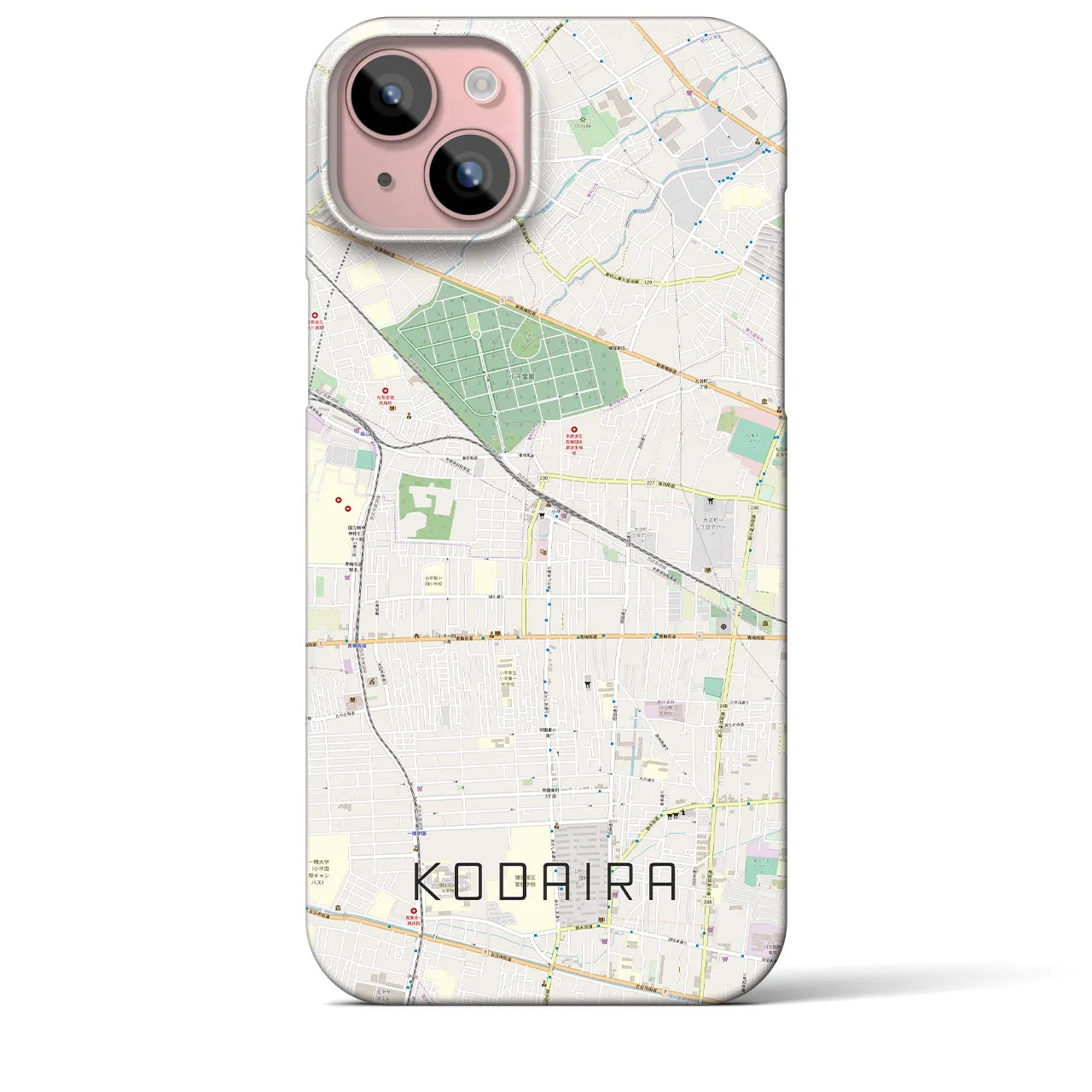 【小平(東京都)】地図柄iPhoneケース(バックカバータイプ)