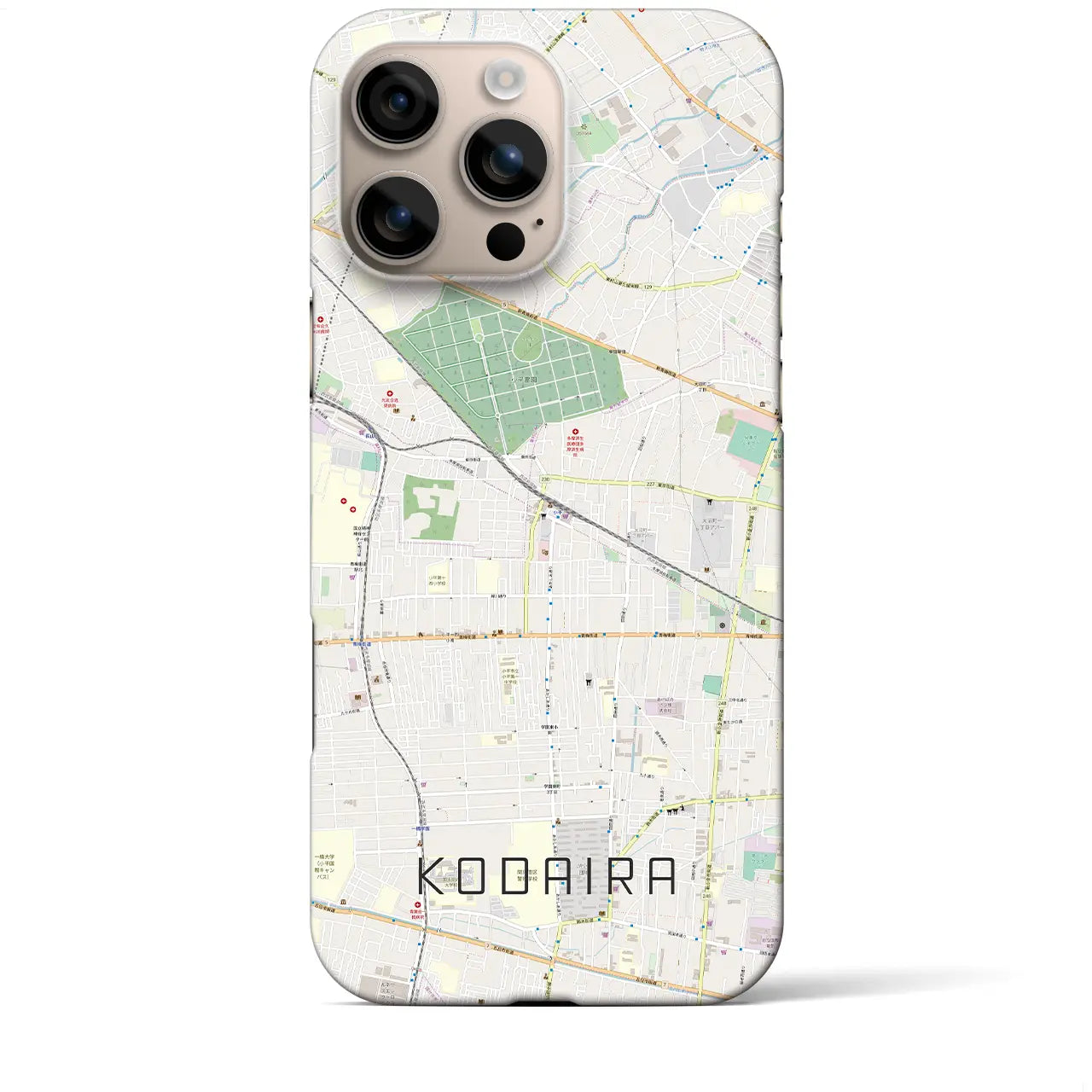 【小平(東京都)】地図柄iPhoneケース(バックカバータイプ)