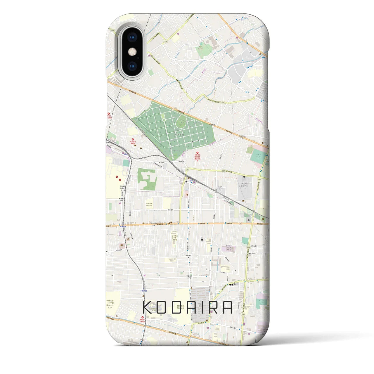 【小平(東京都)】地図柄iPhoneケース(バックカバータイプ)