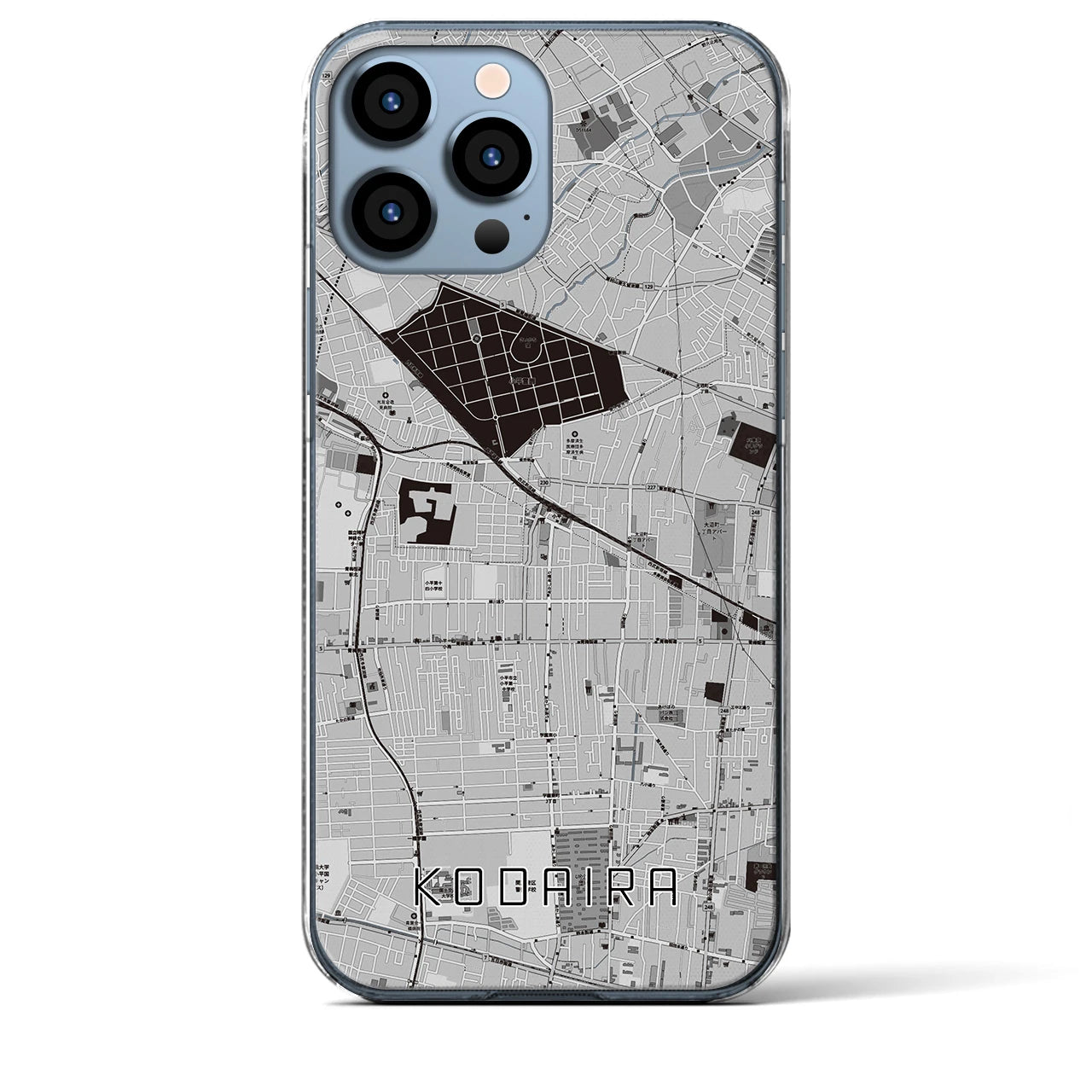 【小平(東京都)】地図柄iPhoneケース(クリアタイプ)