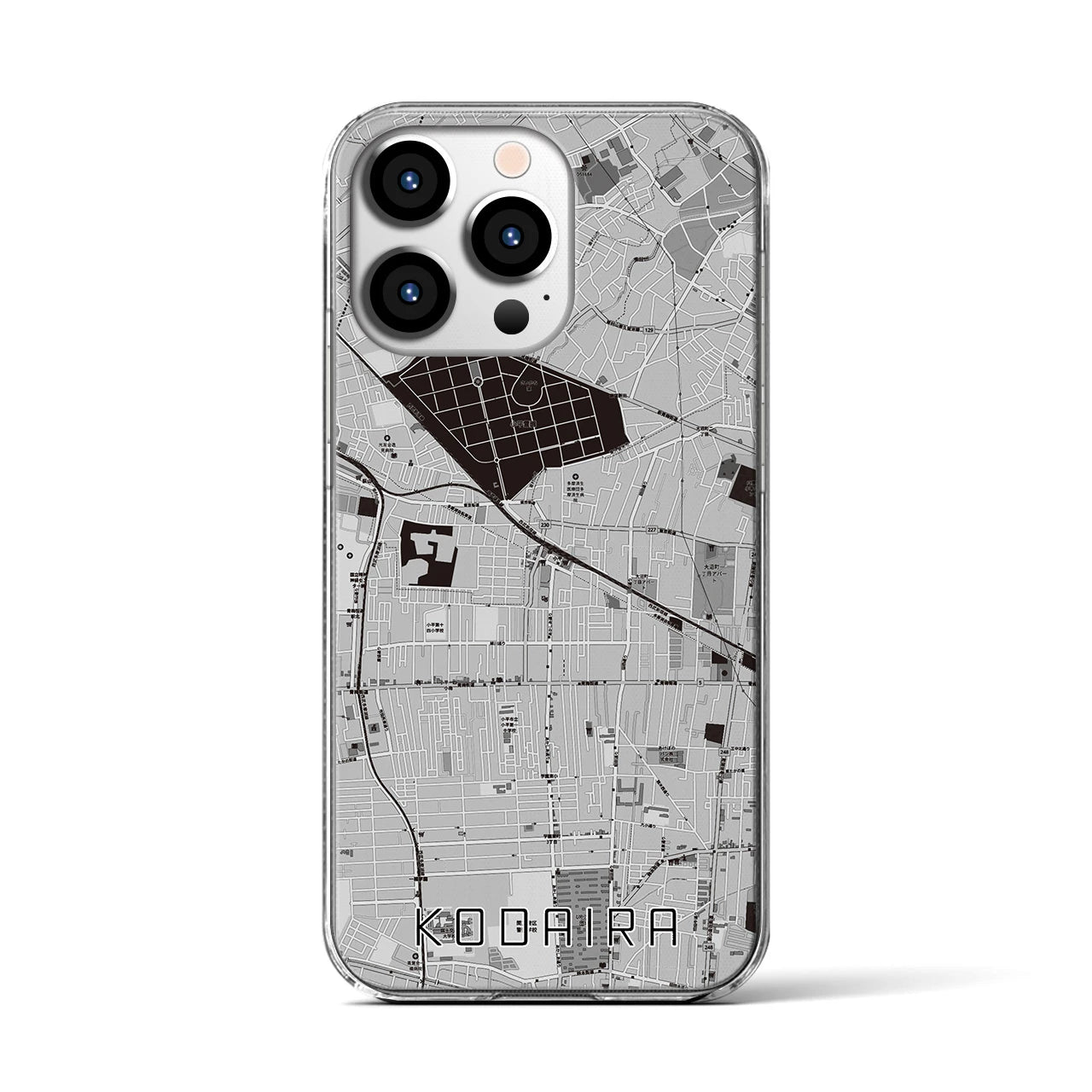 【小平(東京都)】地図柄iPhoneケース(クリアタイプ)