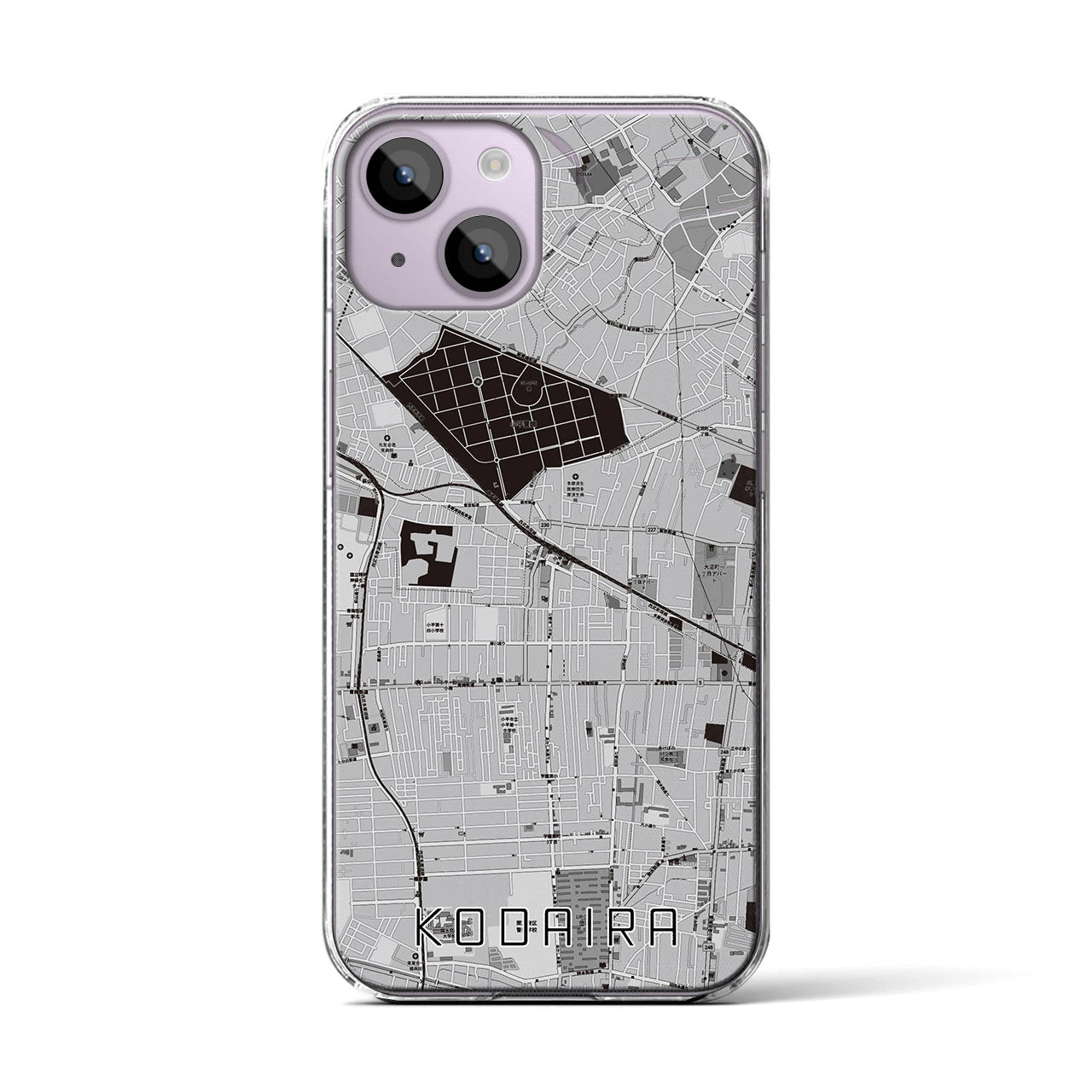 【小平(東京都)】地図柄iPhoneケース(クリアタイプ)