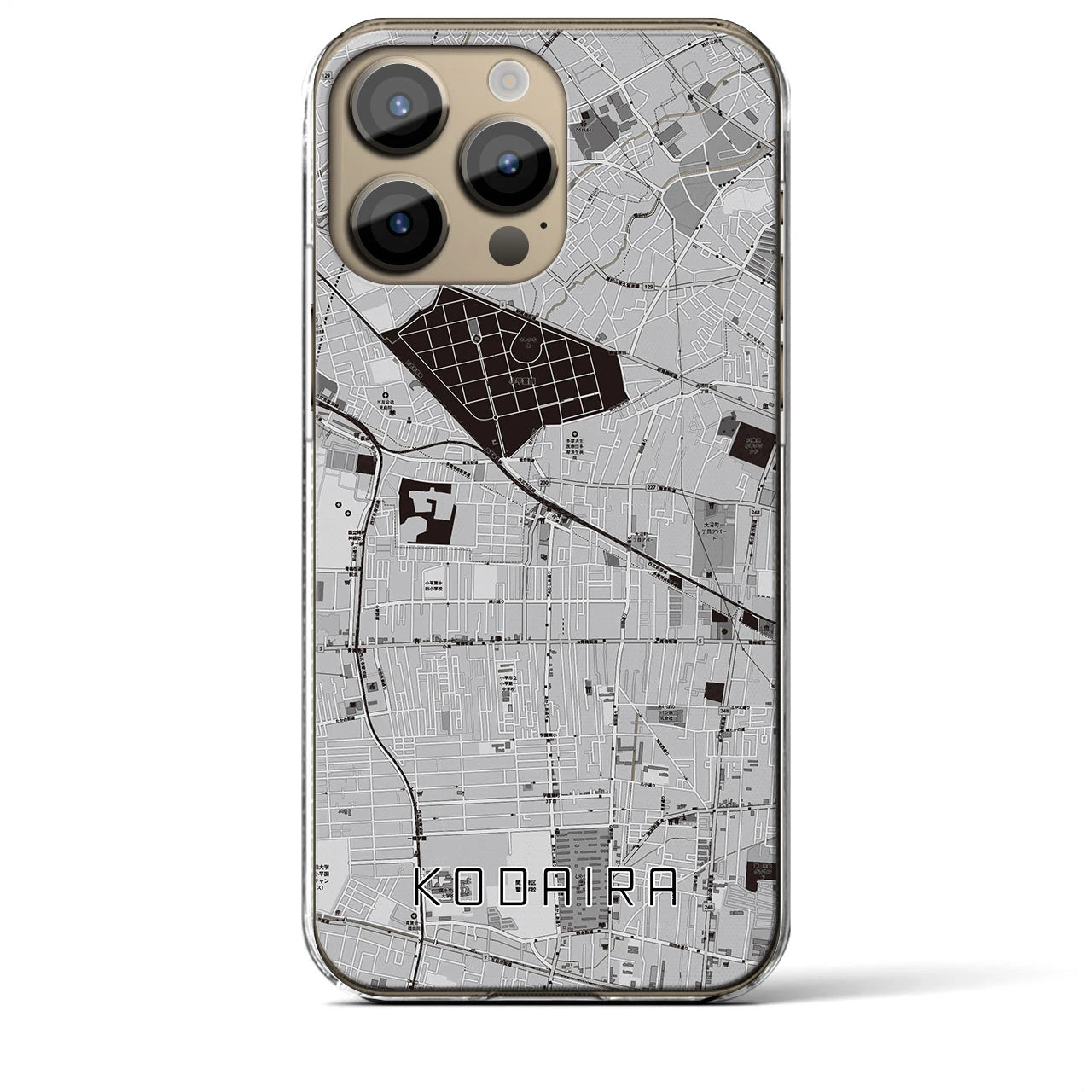 【小平(東京都)】地図柄iPhoneケース(クリアタイプ)