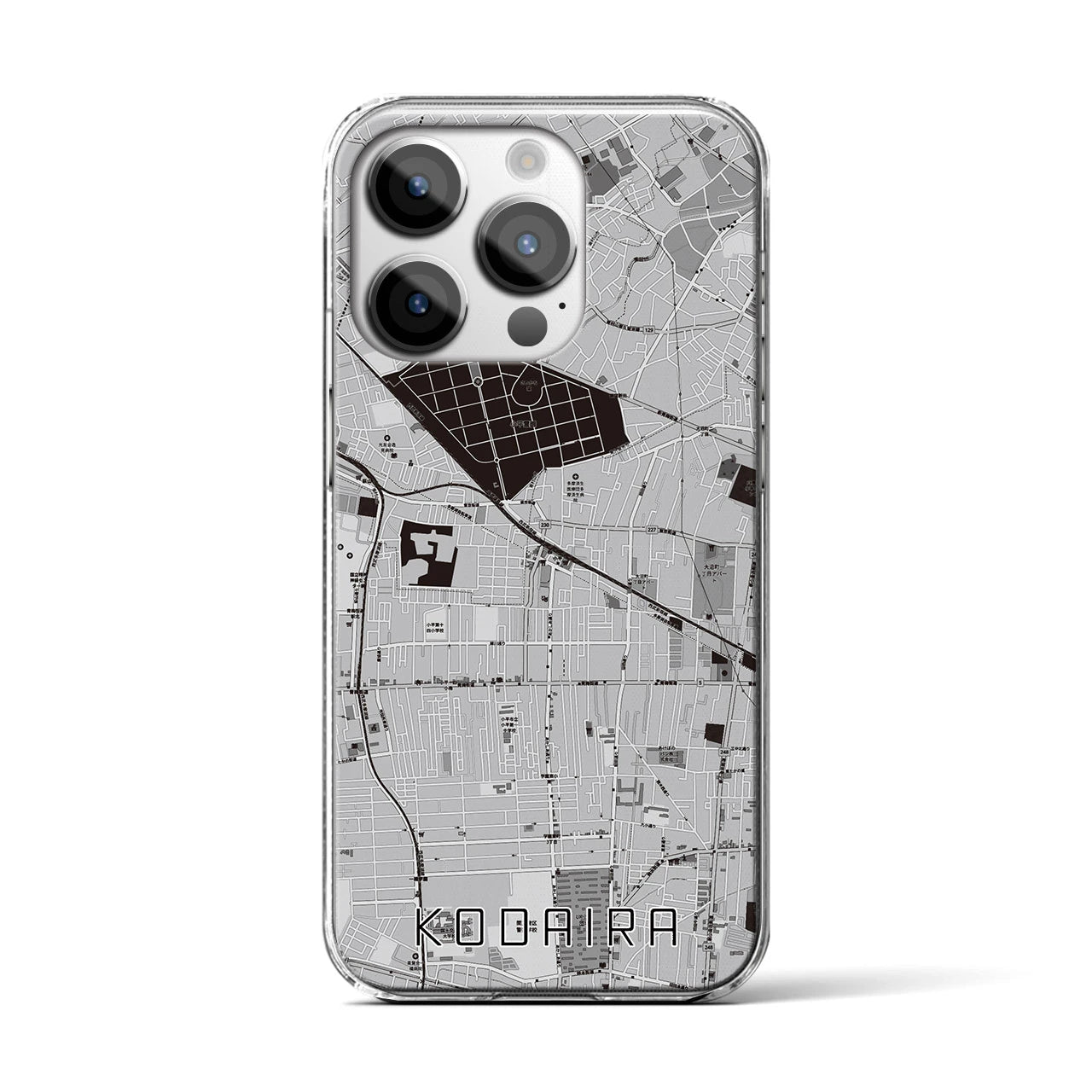 【小平(東京都)】地図柄iPhoneケース(クリアタイプ)