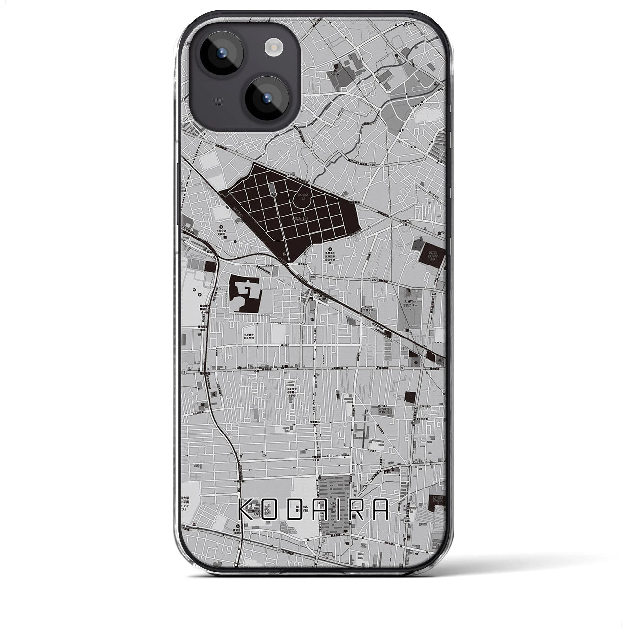 【小平(東京都)】地図柄iPhoneケース(クリアタイプ)