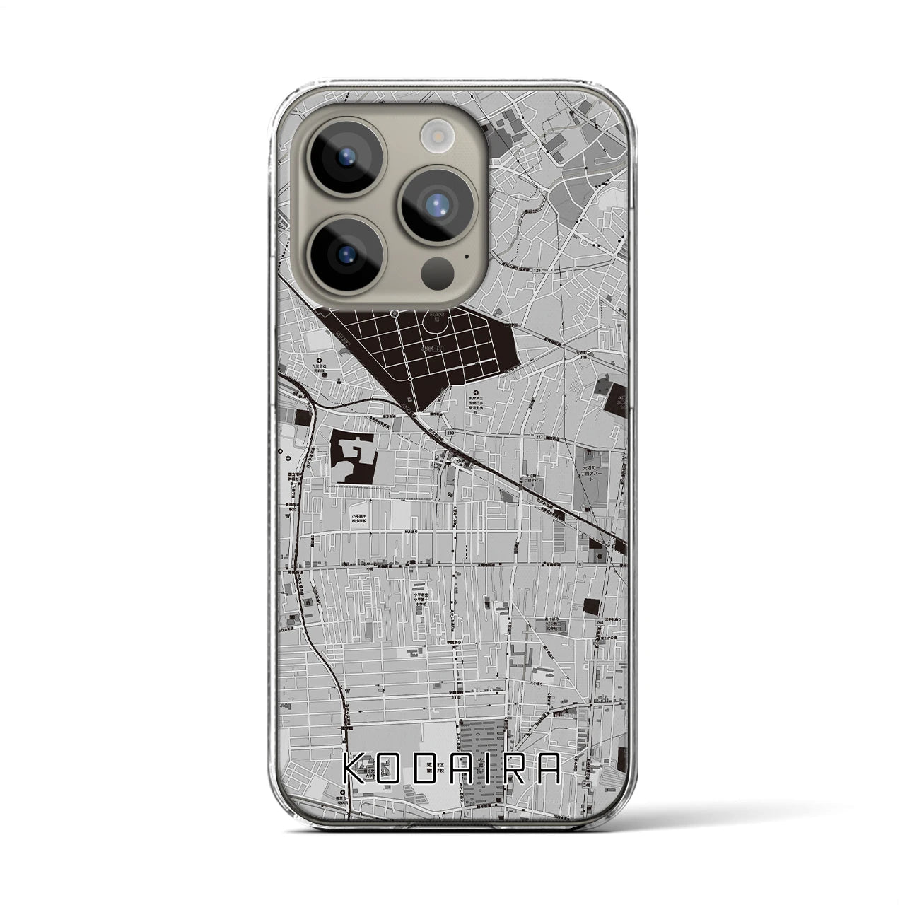 【小平(東京都)】地図柄iPhoneケース(クリアタイプ)