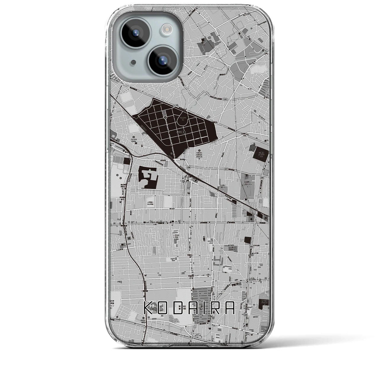 【小平(東京都)】地図柄iPhoneケース(クリアタイプ)