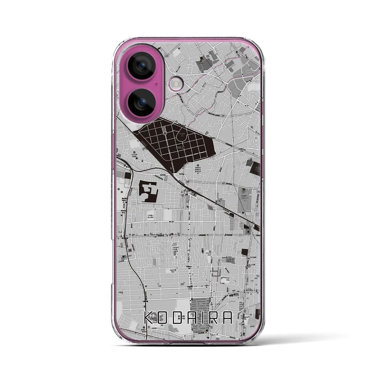 【小平(東京都)】地図柄iPhoneケース(クリアタイプ)