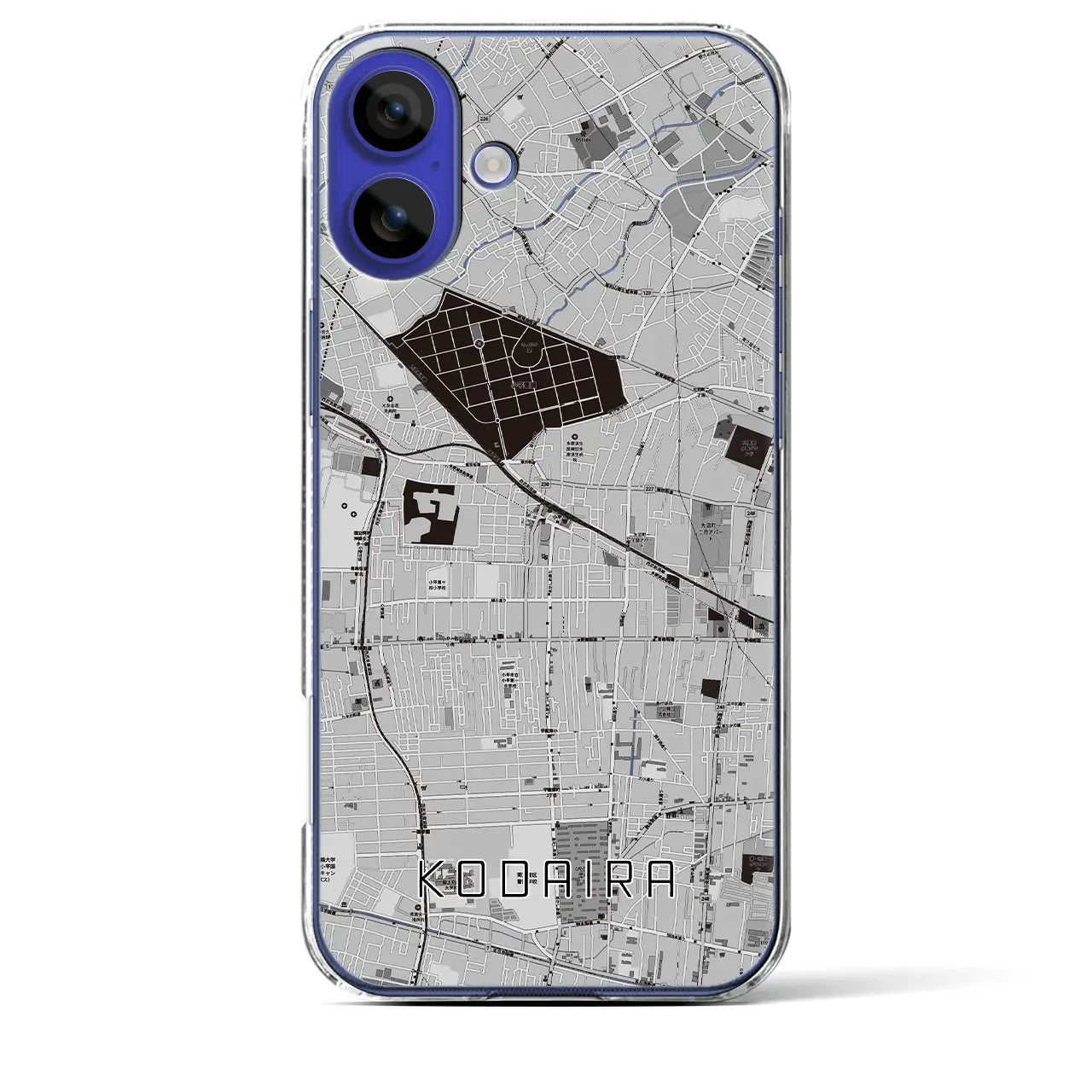 【小平(東京都)】地図柄iPhoneケース(クリアタイプ)