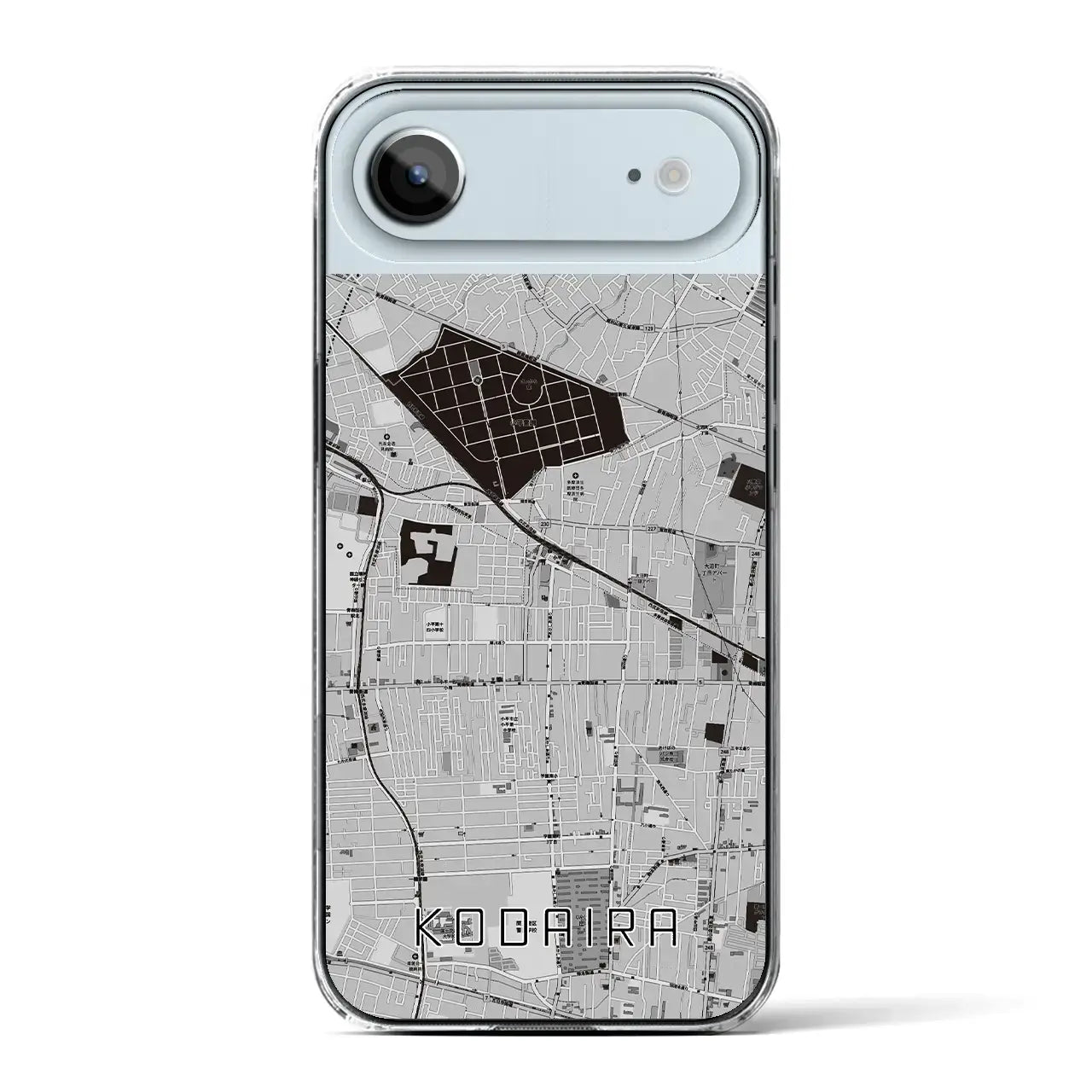 【小平(東京都)】地図柄iPhoneケース(クリアタイプ)モノトーン・iPhone 17 Pro Max 用