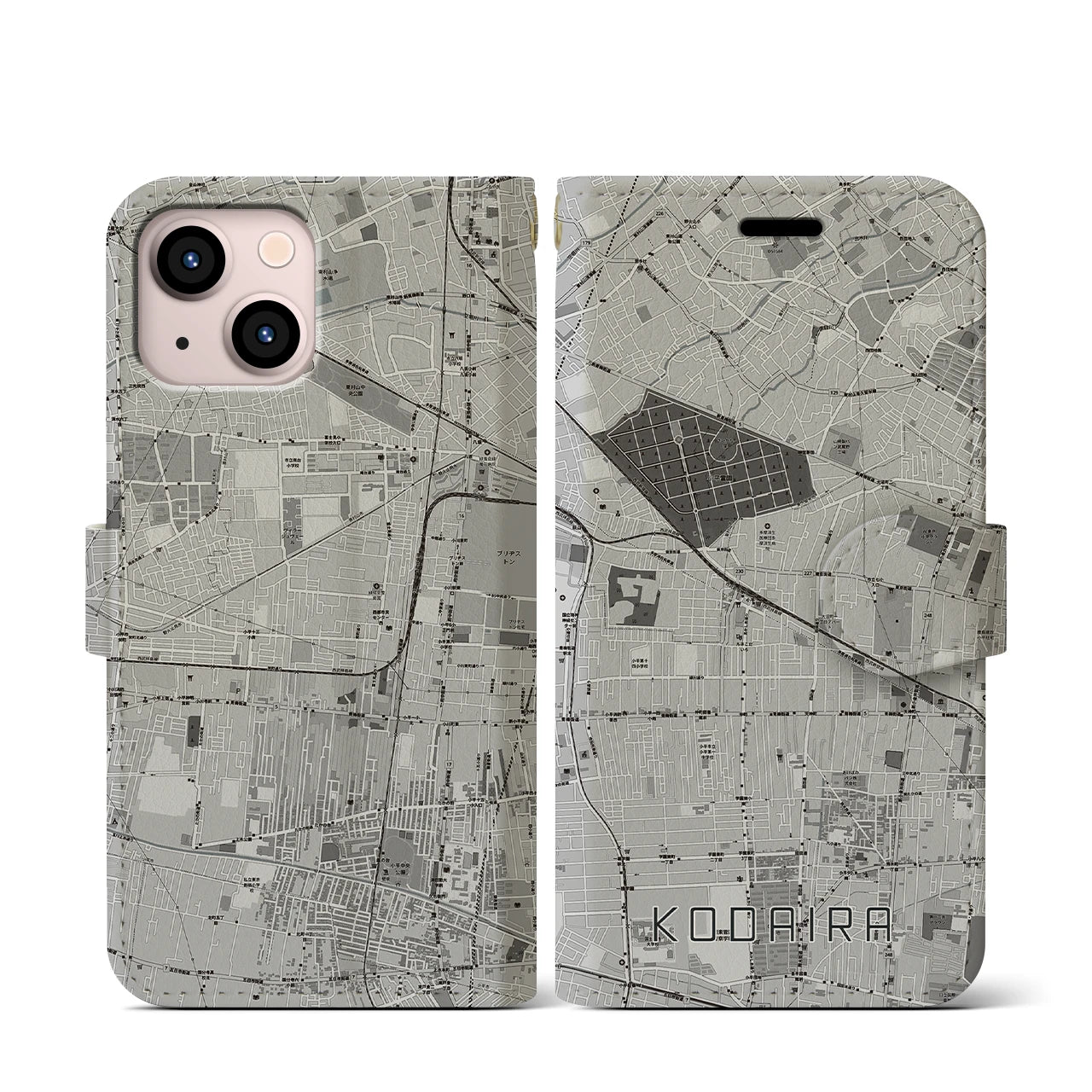 【小平(東京都)】地図柄iPhoneケース(手帳タイプ)