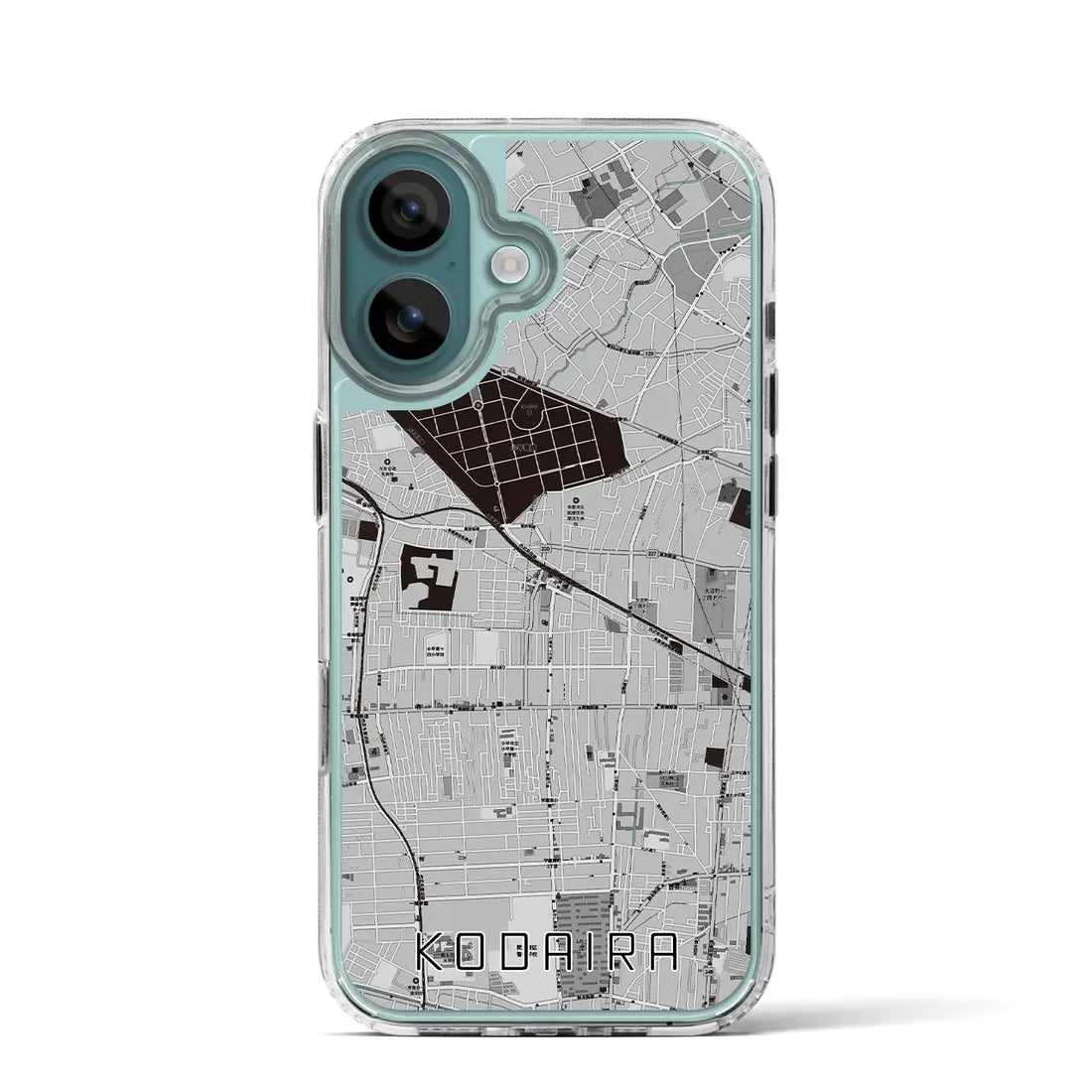 【小平(東京都)】地図柄iPhoneケース(MagSafeタイプ)モノトーン・iPhone 16 Pro 用