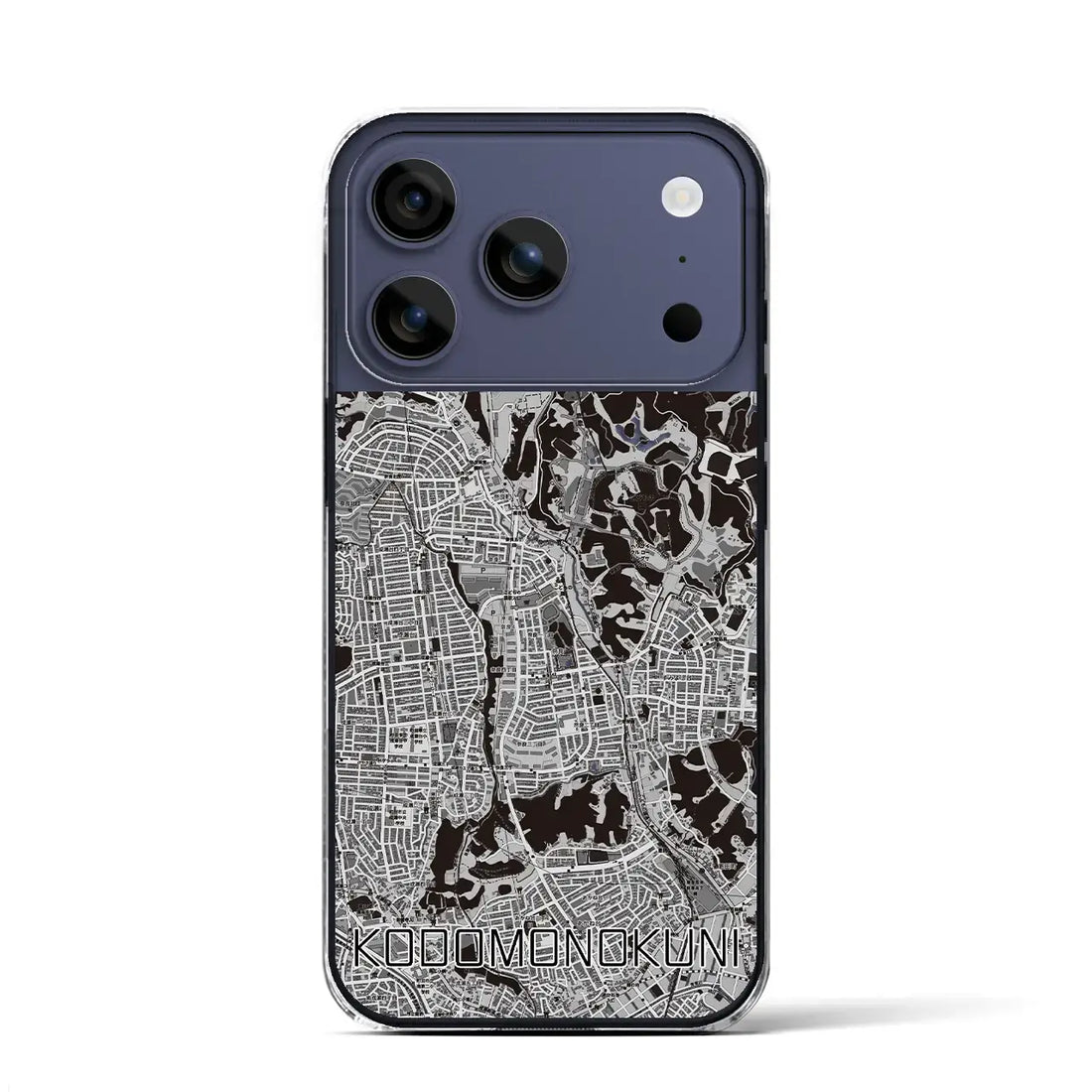 【こどもの国(神奈川県)】地図柄iPhoneケース(クリアタイプ)モノトーン・iPhone 17 Pro Max 用