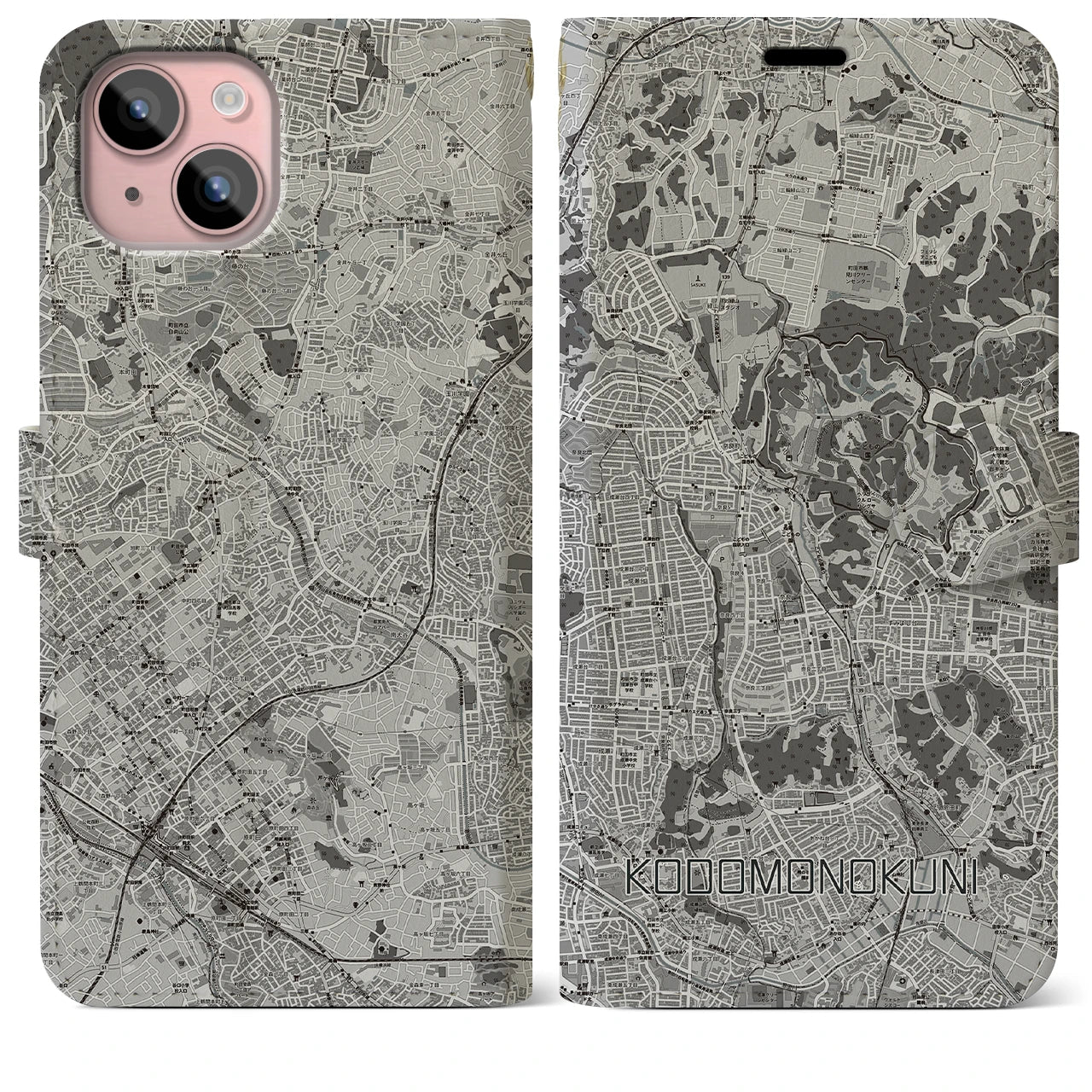 【こどもの国(神奈川県)】地図柄iPhoneケース(手帳タイプ)