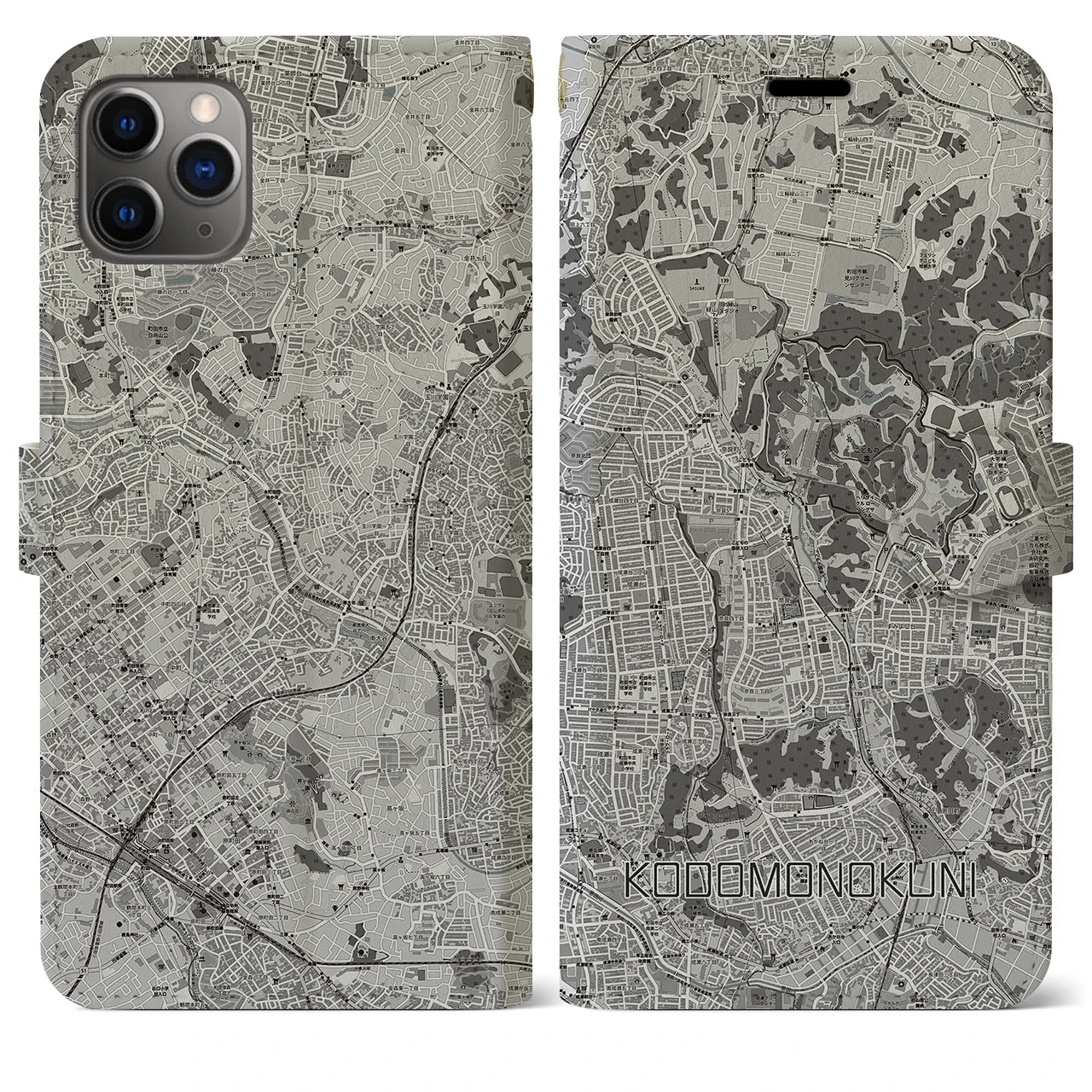 【こどもの国(神奈川県)】地図柄iPhoneケース(手帳タイプ)