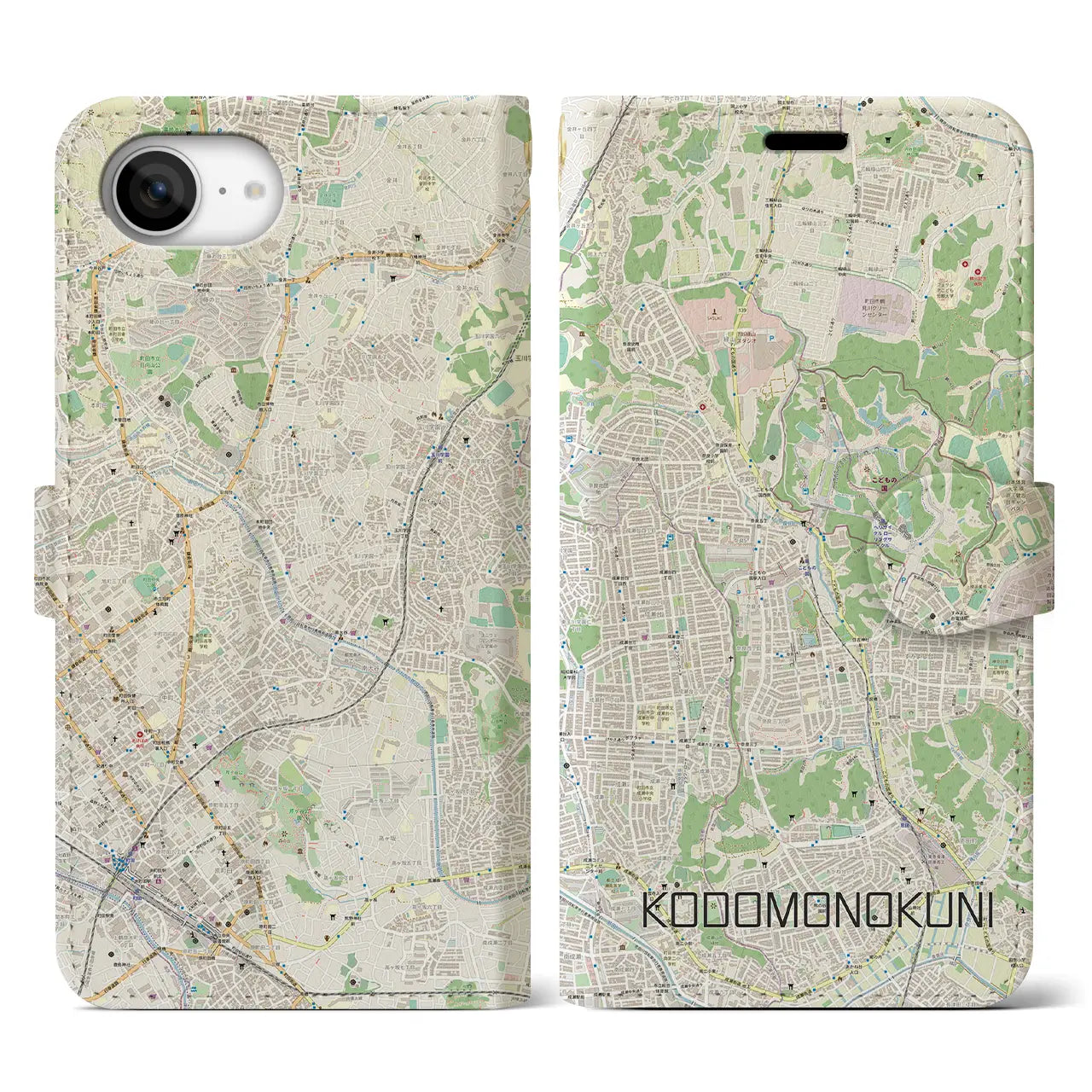 【こどもの国(神奈川県)】地図柄iPhoneケース(手帳タイプ)