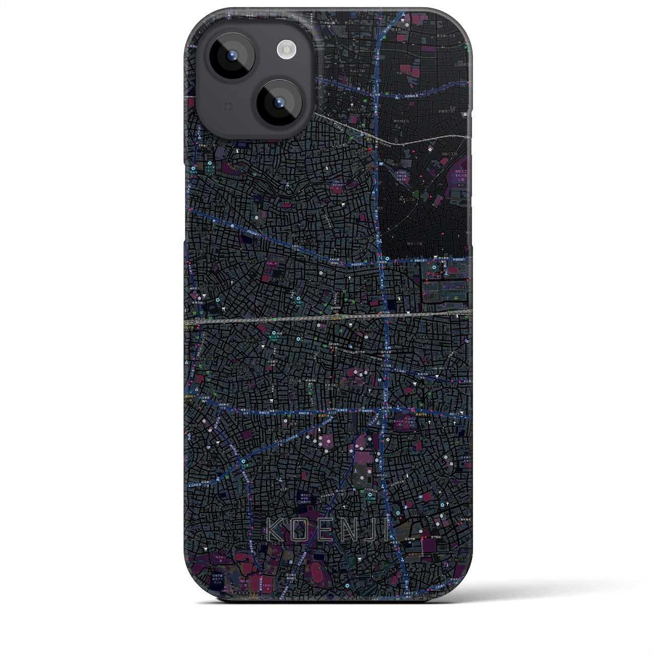 【高円寺2(東京都)】地図柄iPhoneケース(バックカバータイプ)