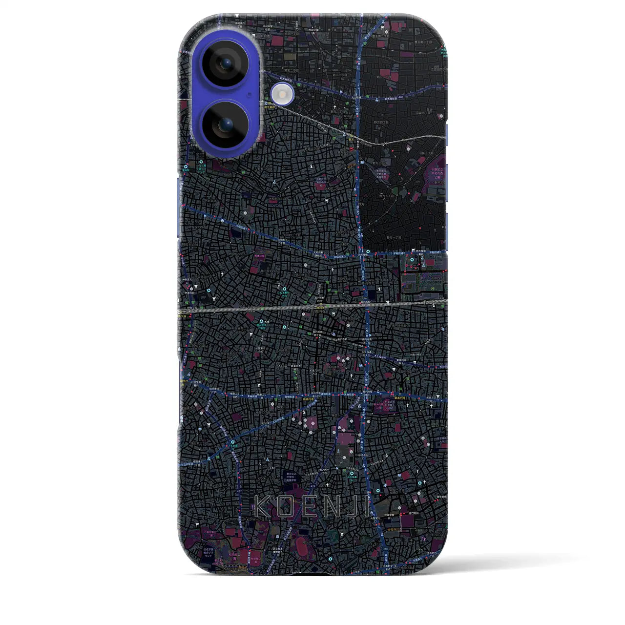 【高円寺2(東京都)】地図柄iPhoneケース(バックカバータイプ)