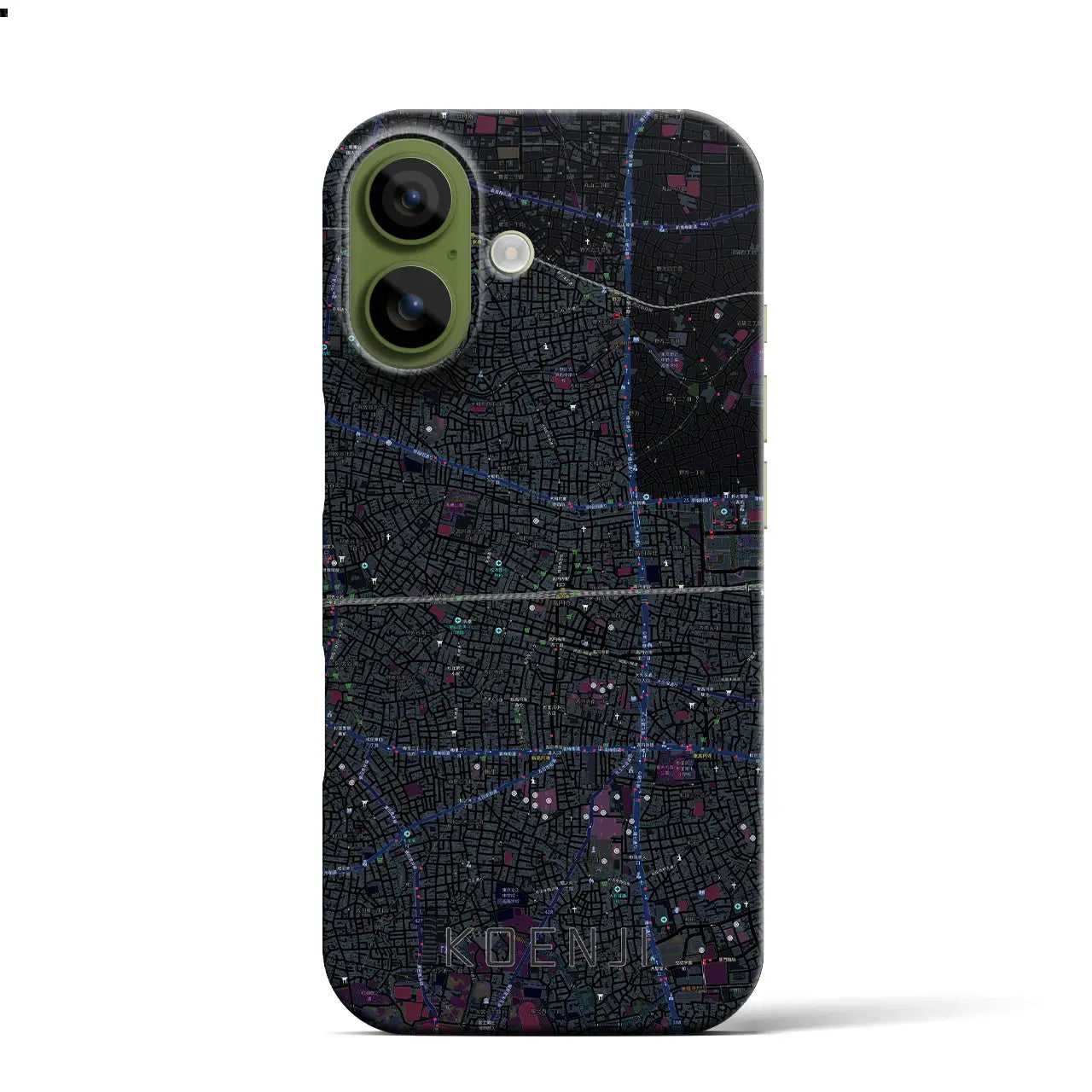 【高円寺2(東京都)】地図柄iPhoneケース(バックカバータイプ)