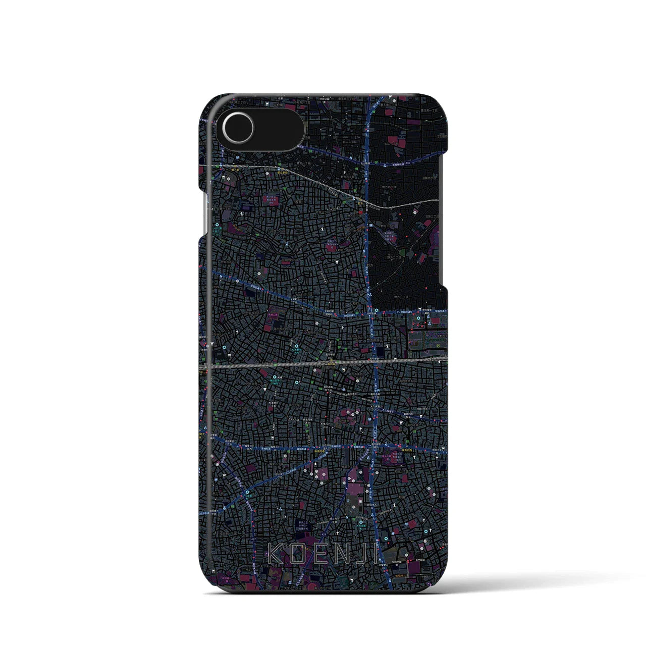 【高円寺2(東京都)】地図柄iPhoneケース(バックカバータイプ)