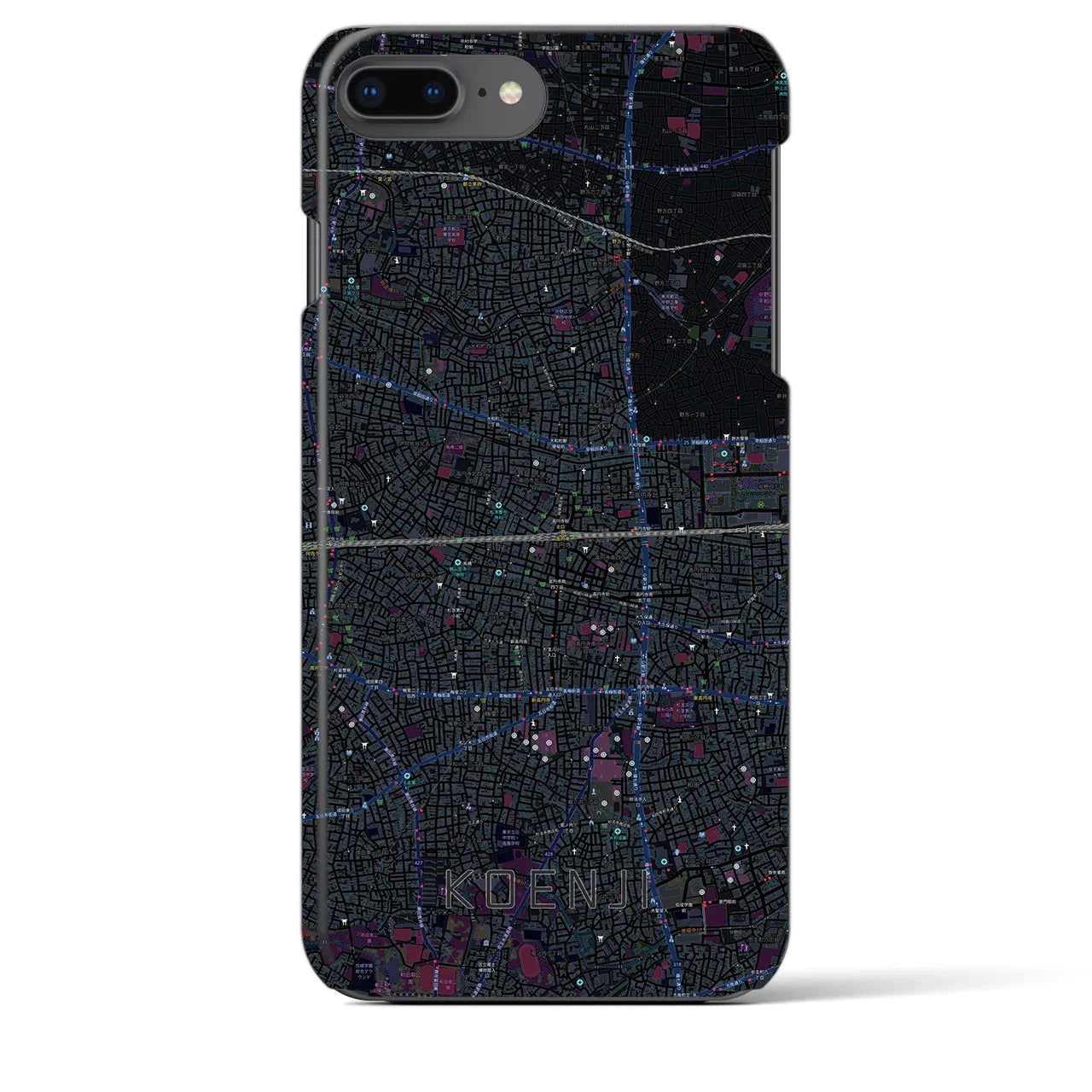 【高円寺2(東京都)】地図柄iPhoneケース(バックカバータイプ)