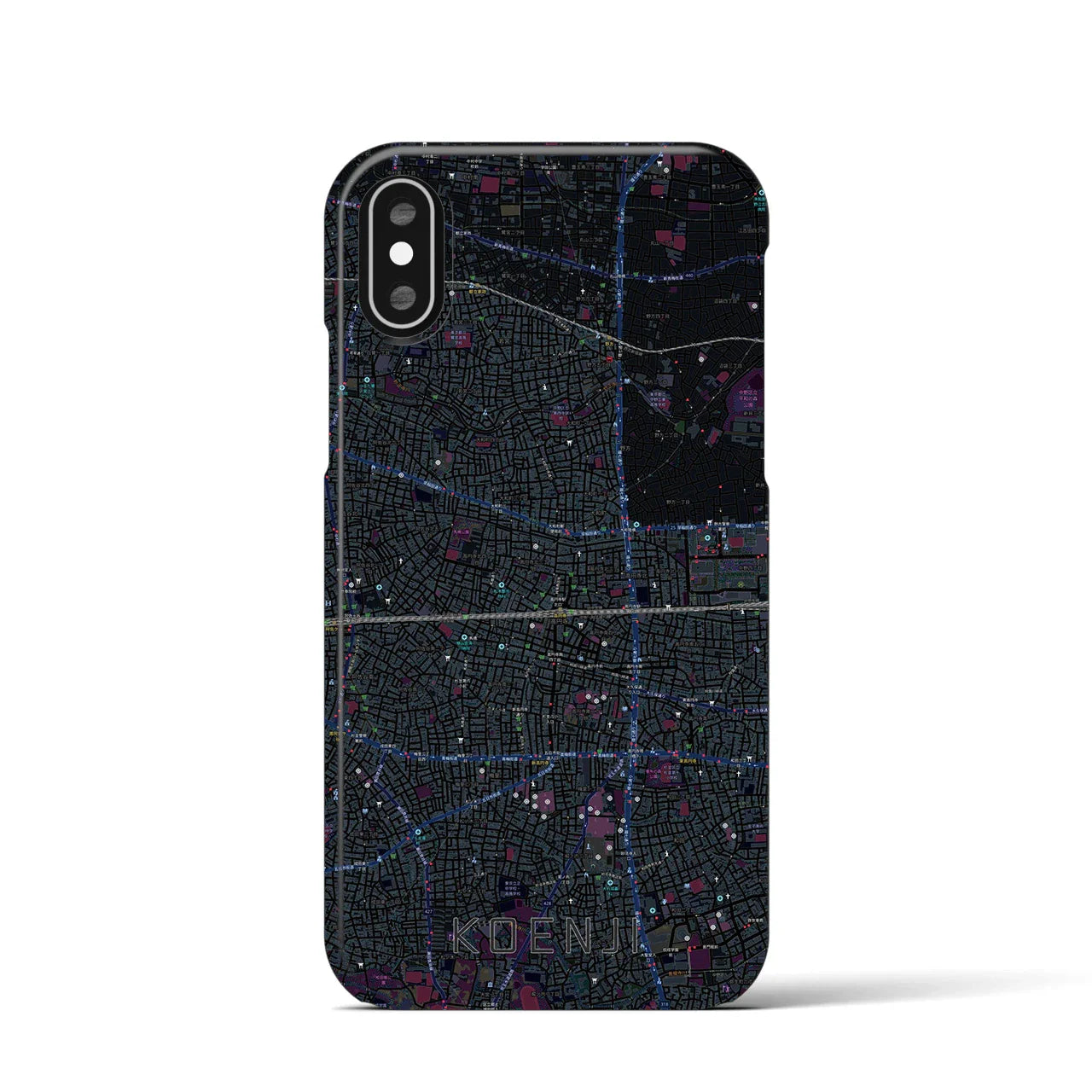 【高円寺2(東京都)】地図柄iPhoneケース(バックカバータイプ)
