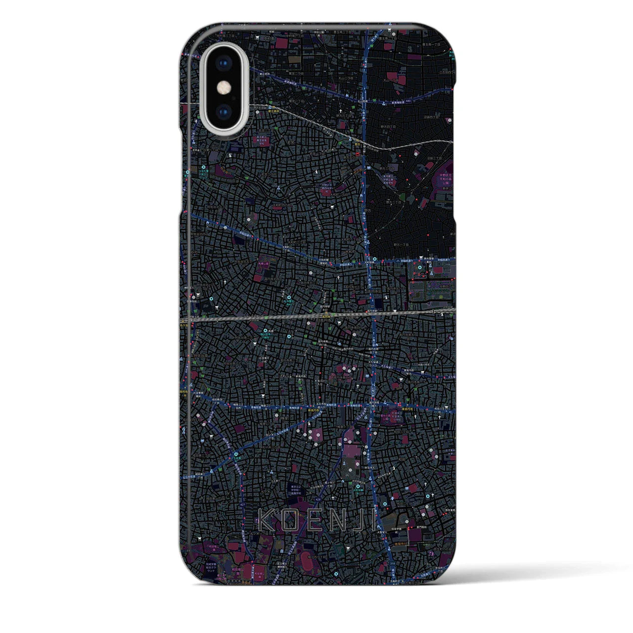 【高円寺2(東京都)】地図柄iPhoneケース(バックカバータイプ)