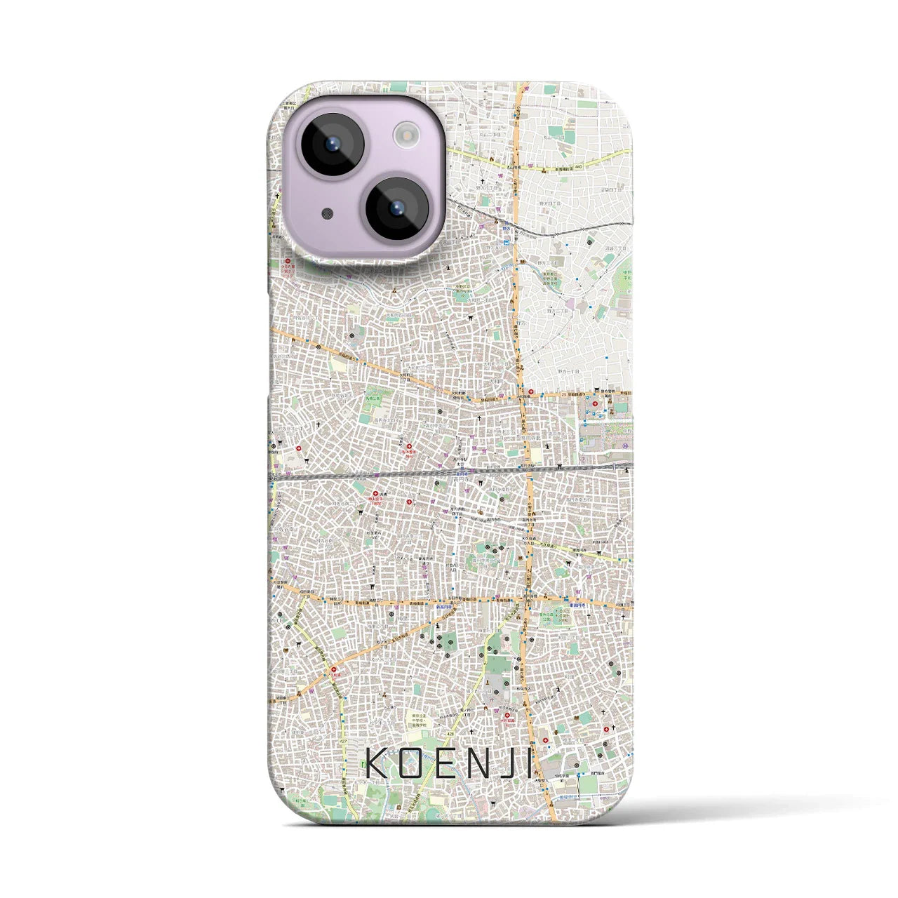 【高円寺2(東京都)】地図柄iPhoneケース(バックカバータイプ)