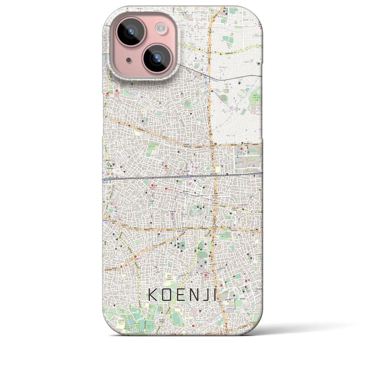 【高円寺2(東京都)】地図柄iPhoneケース(バックカバータイプ)