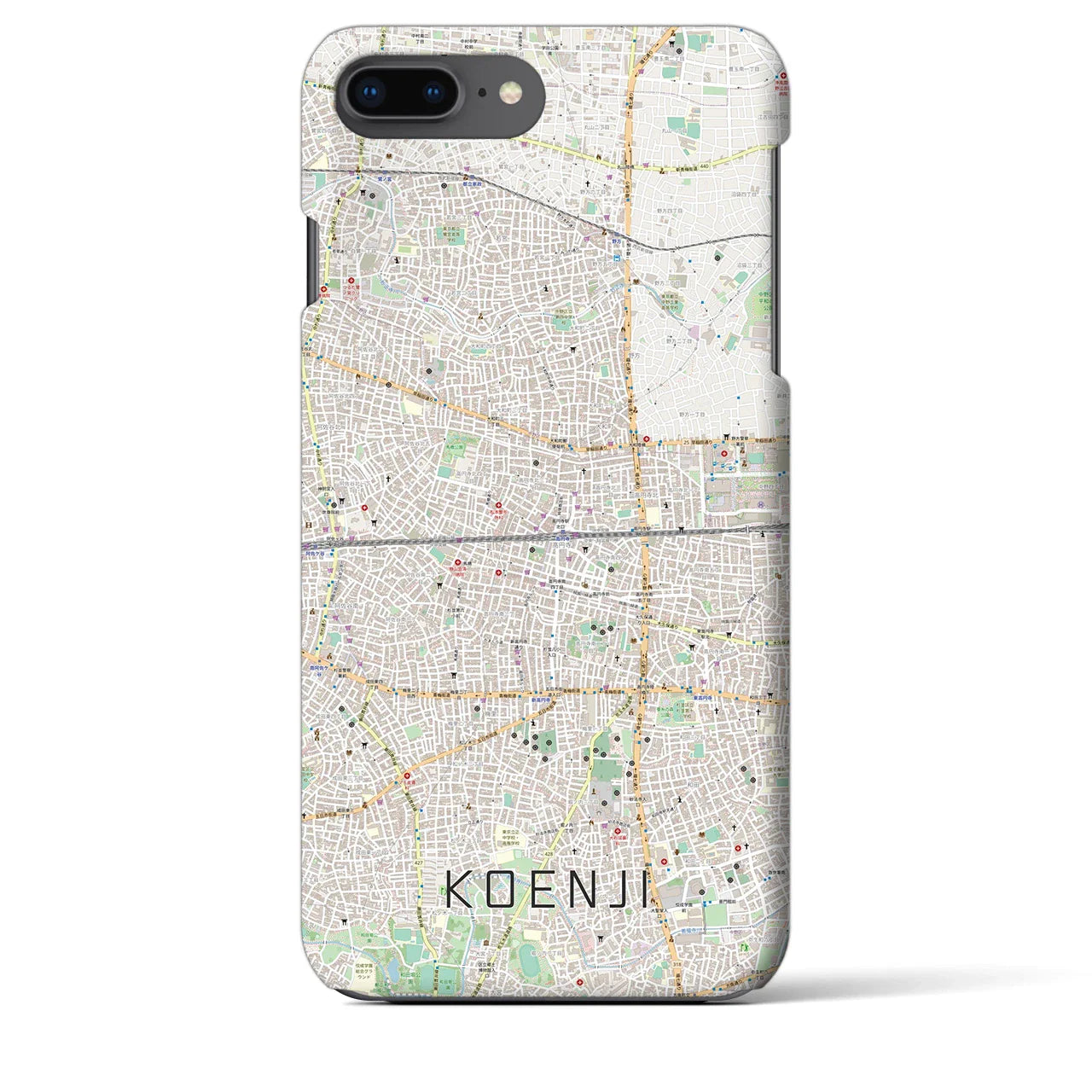 【高円寺2(東京都)】地図柄iPhoneケース(バックカバータイプ)