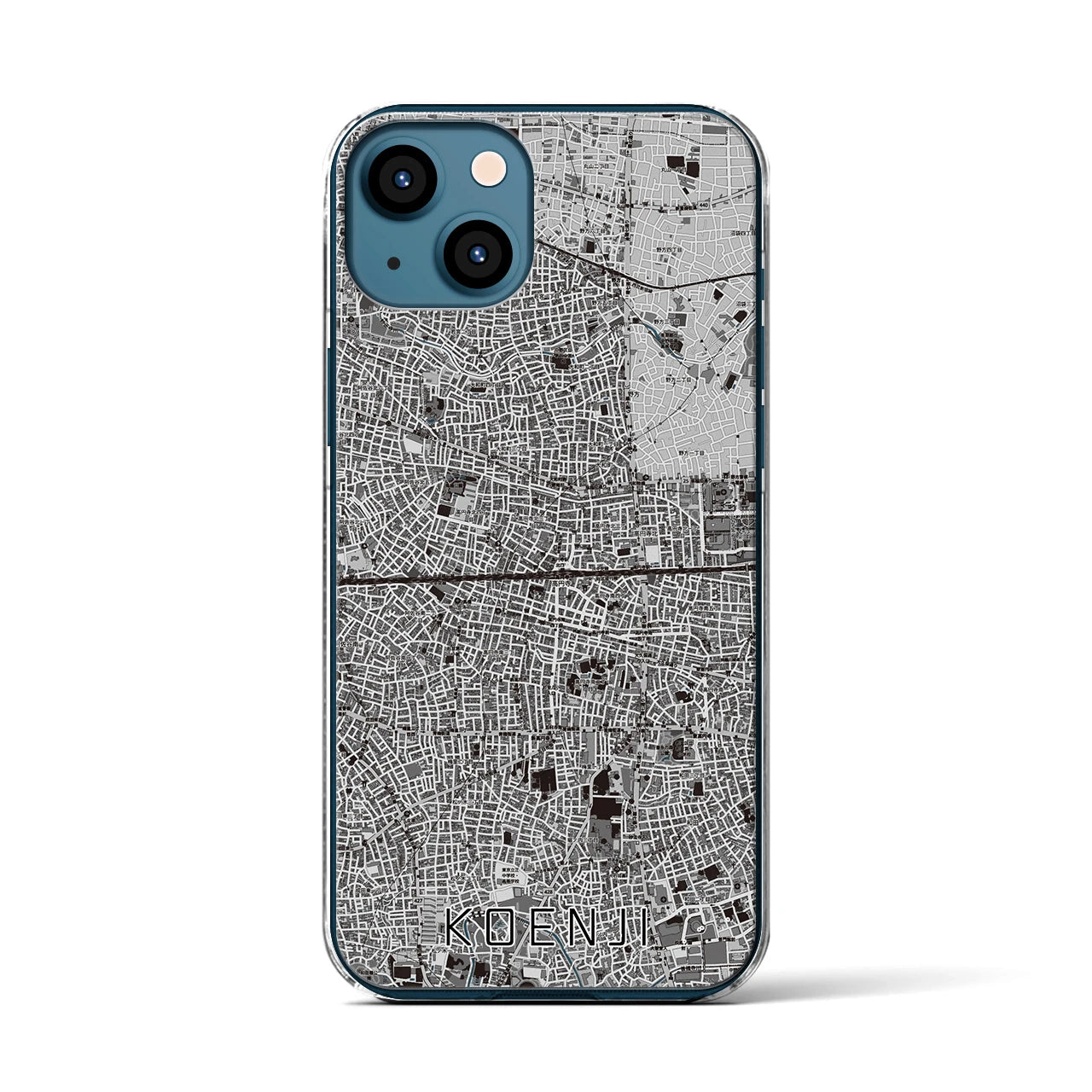 【高円寺2(東京都)】地図柄iPhoneケース(クリアタイプ)