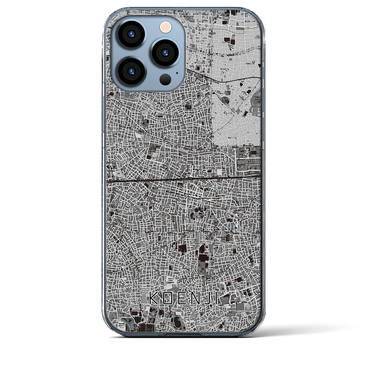 【高円寺2(東京都)】地図柄iPhoneケース(クリアタイプ)