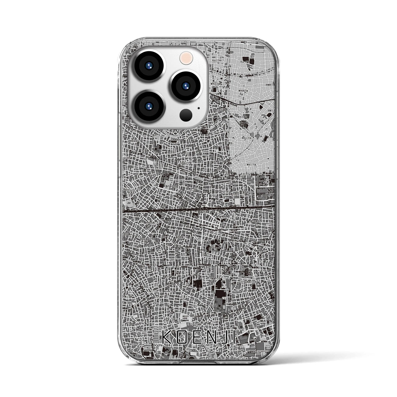 【高円寺2(東京都)】地図柄iPhoneケース(クリアタイプ)