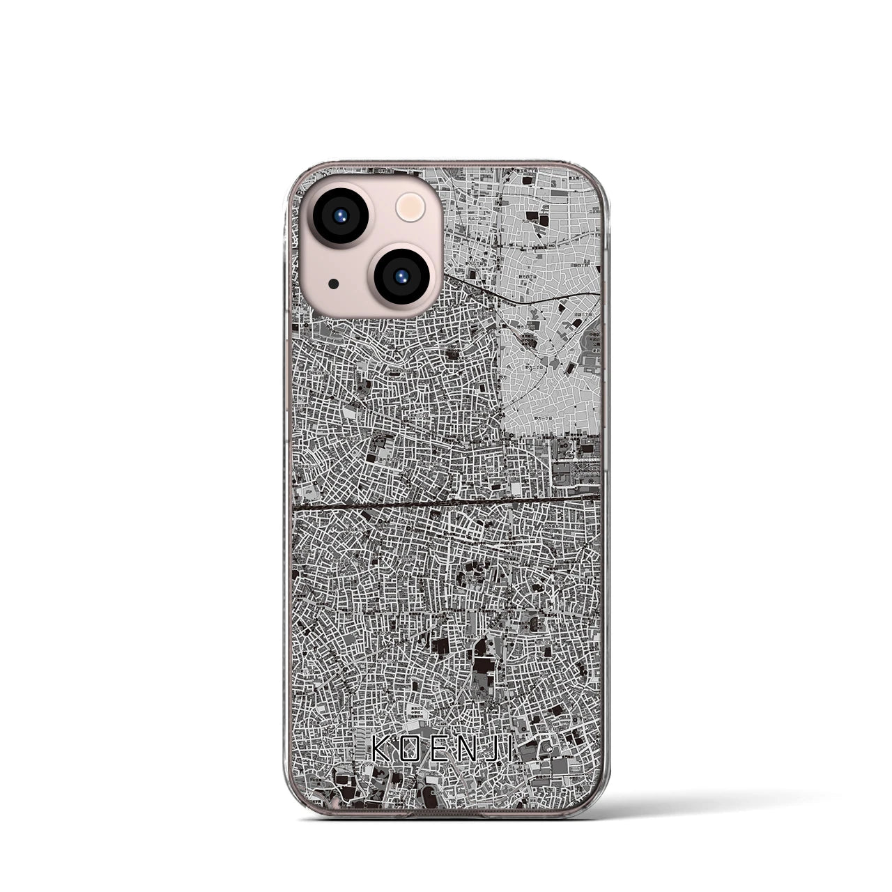 【高円寺2(東京都)】地図柄iPhoneケース(クリアタイプ)