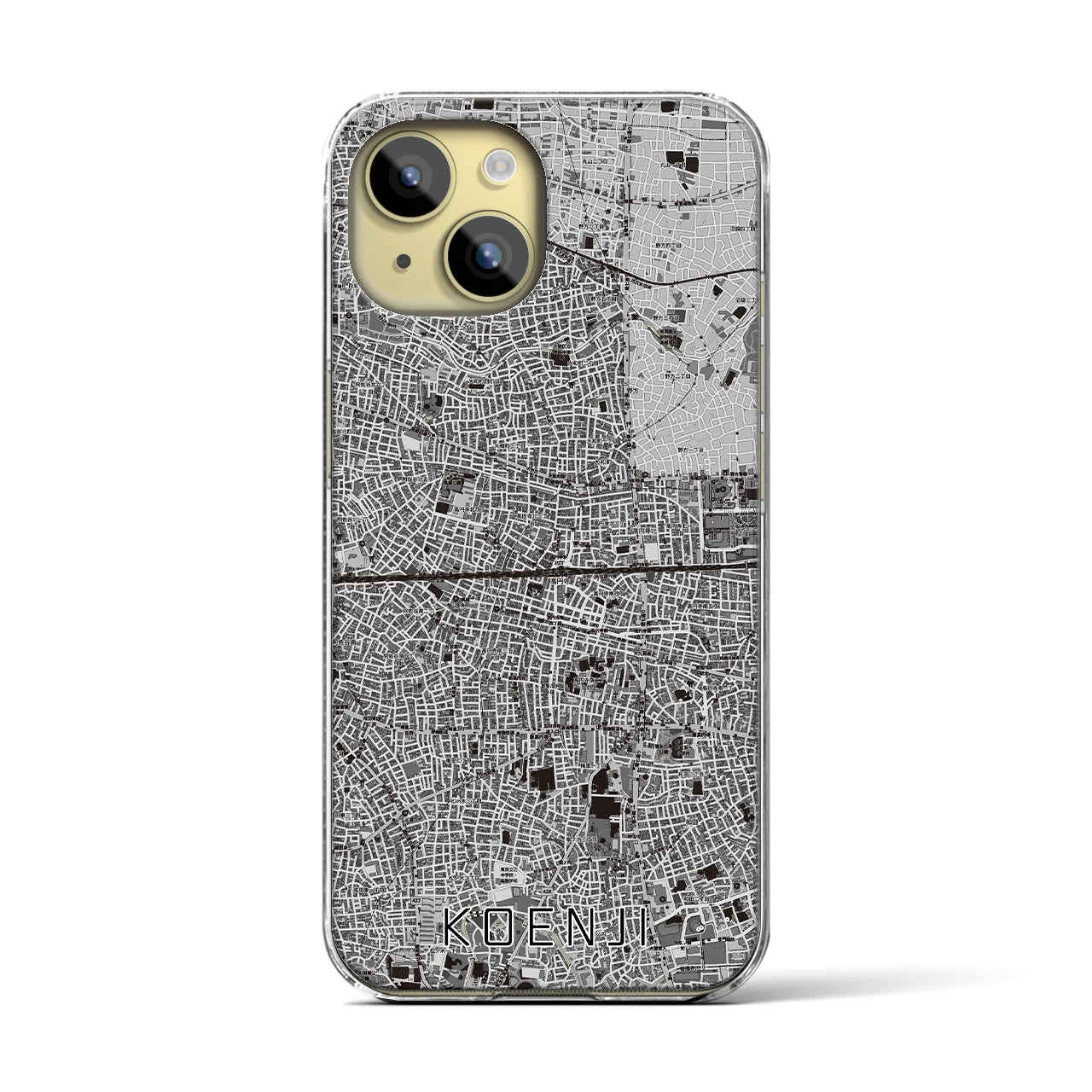 【高円寺2(東京都)】地図柄iPhoneケース(クリアタイプ)