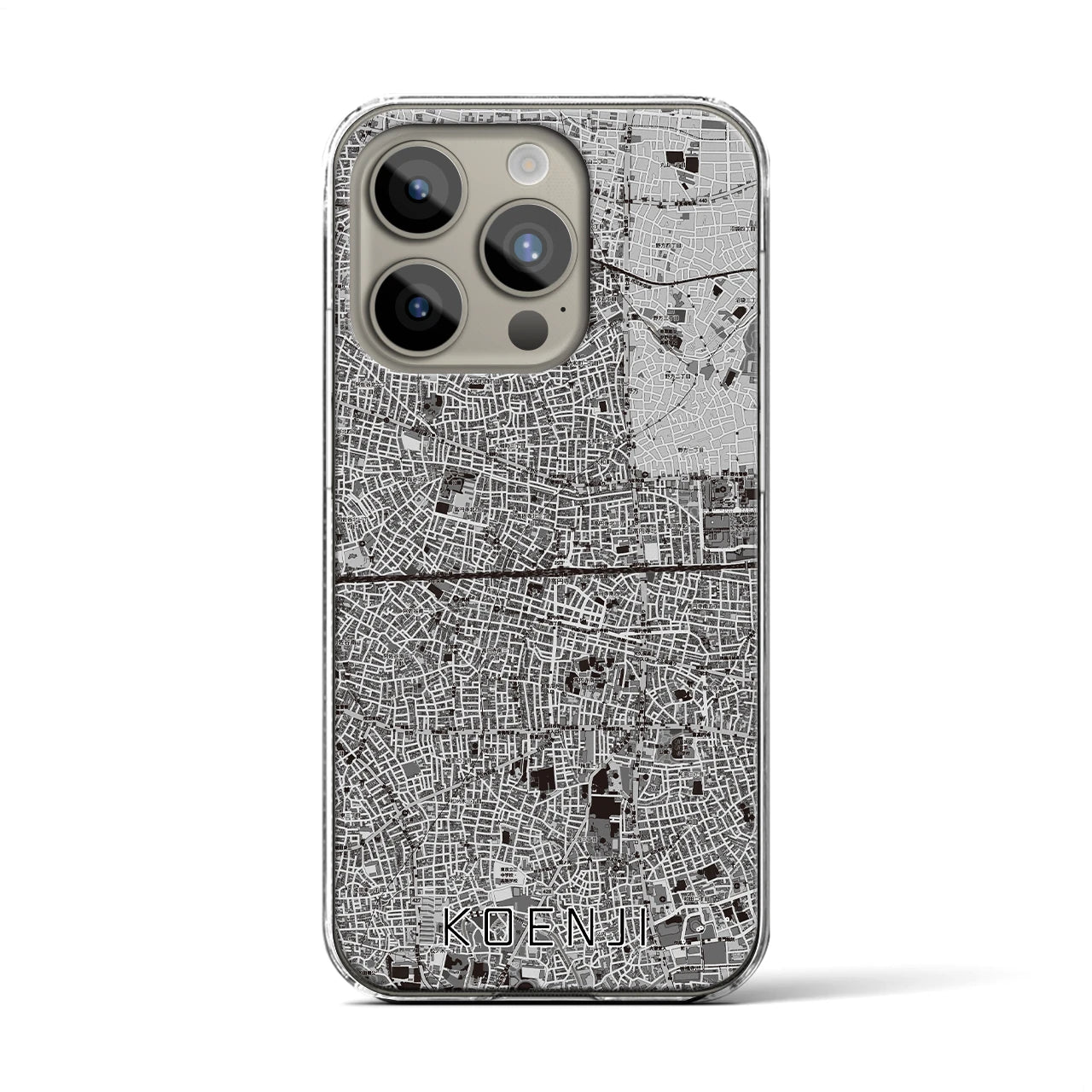 【高円寺2(東京都)】地図柄iPhoneケース(クリアタイプ)