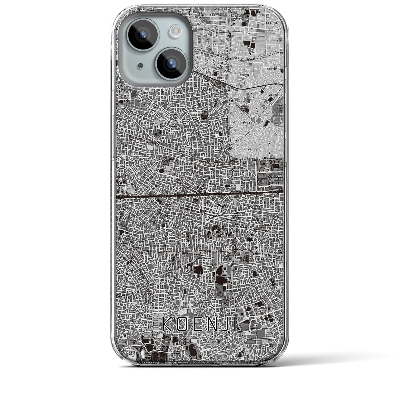 【高円寺2(東京都)】地図柄iPhoneケース(クリアタイプ)