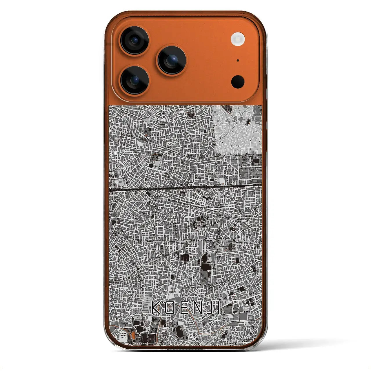 【高円寺2(東京都)】地図柄iPhoneケース(クリアタイプ)モノトーン・iPhone 17 Pro Max 用