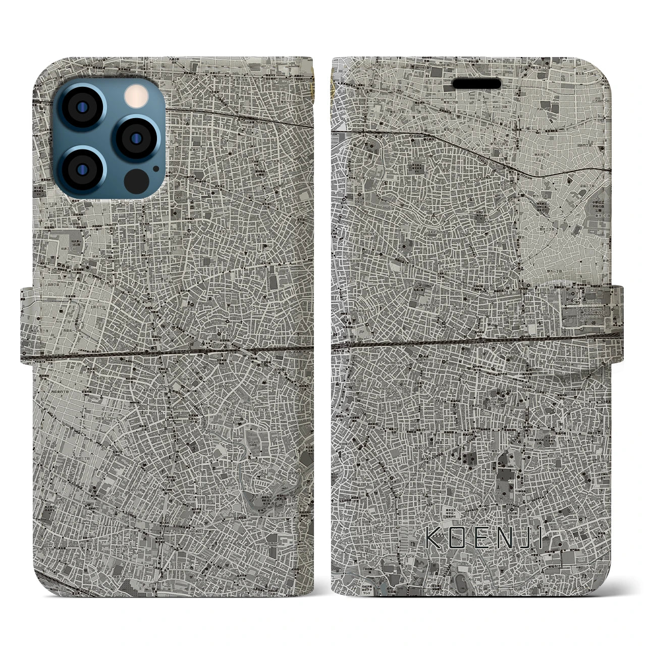 【高円寺2(東京都)】地図柄iPhoneケース(手帳タイプ)