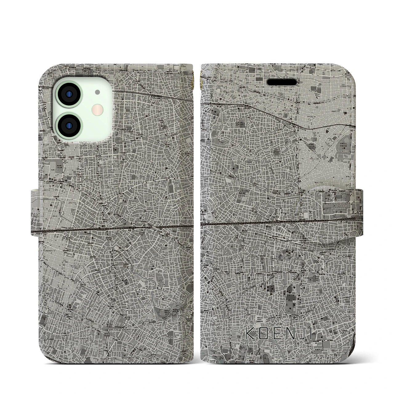 【高円寺2(東京都)】地図柄iPhoneケース(手帳タイプ)