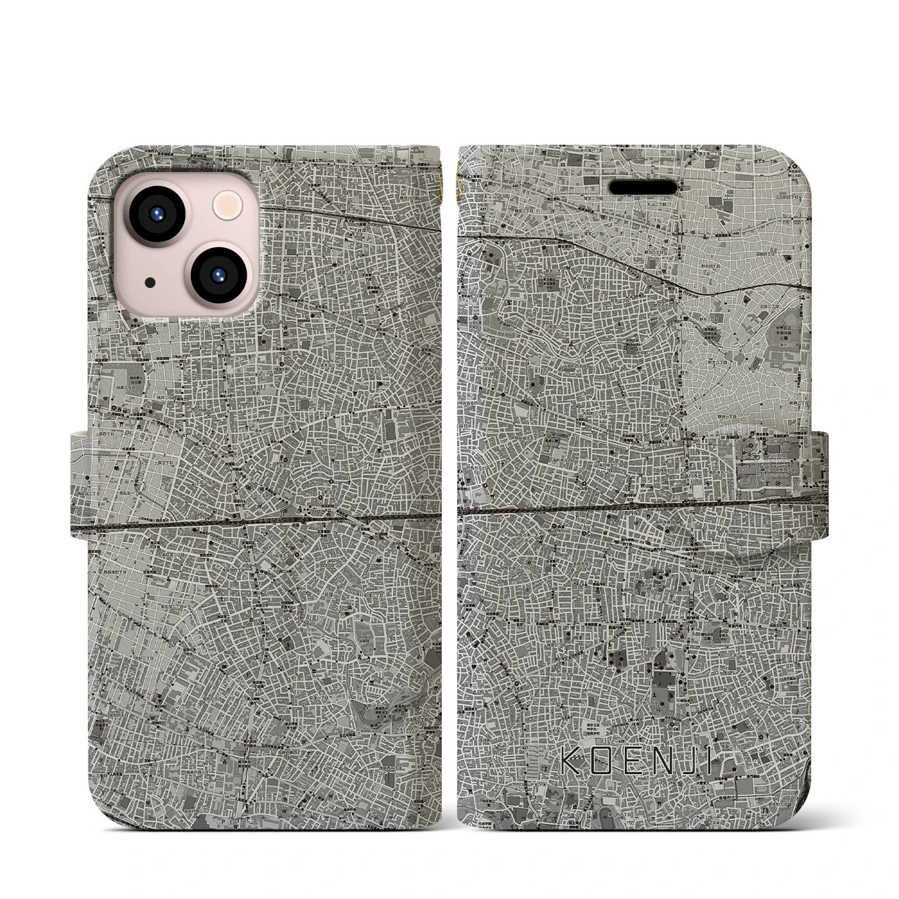 【高円寺2(東京都)】地図柄iPhoneケース(手帳タイプ)