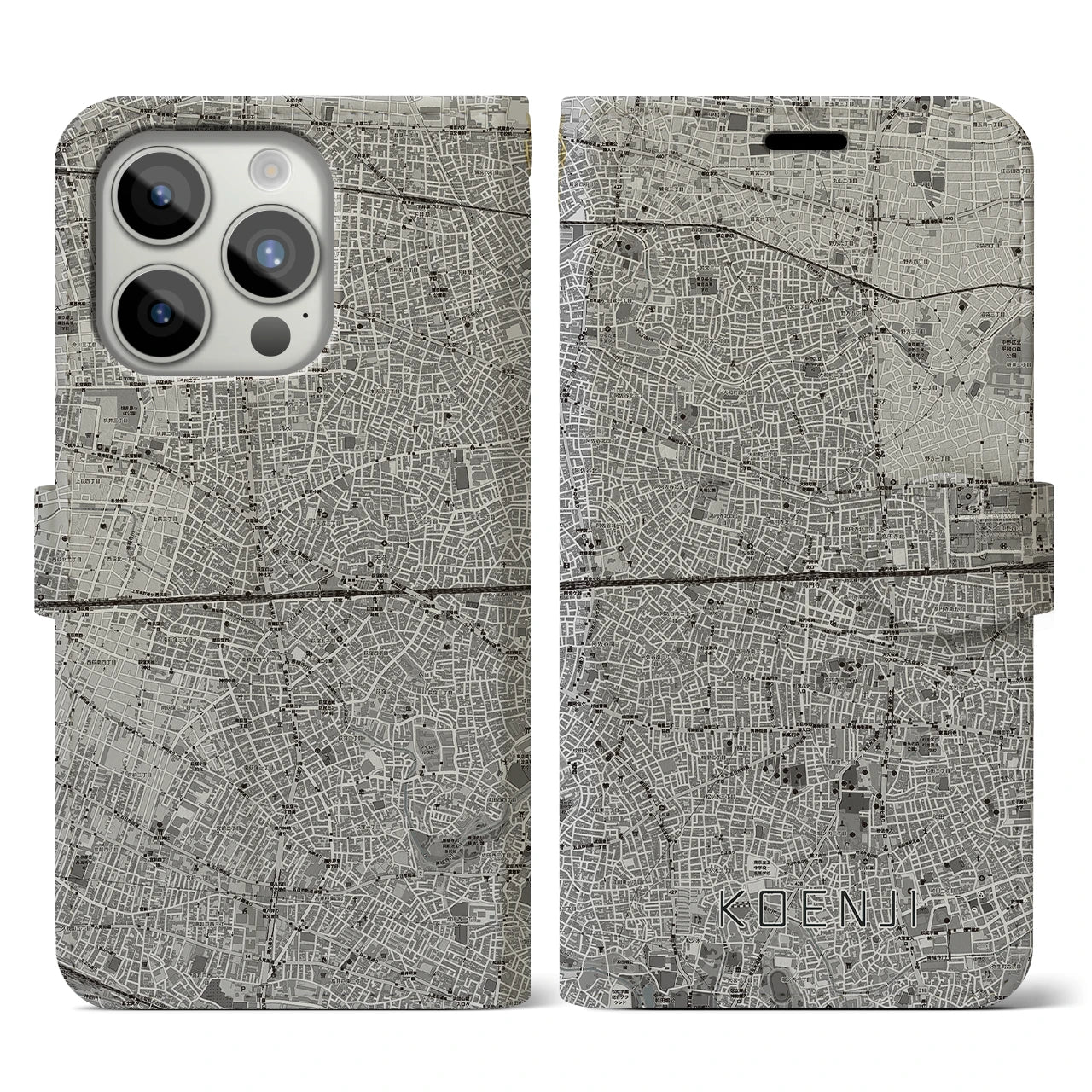 【高円寺2(東京都)】地図柄iPhoneケース(手帳タイプ)