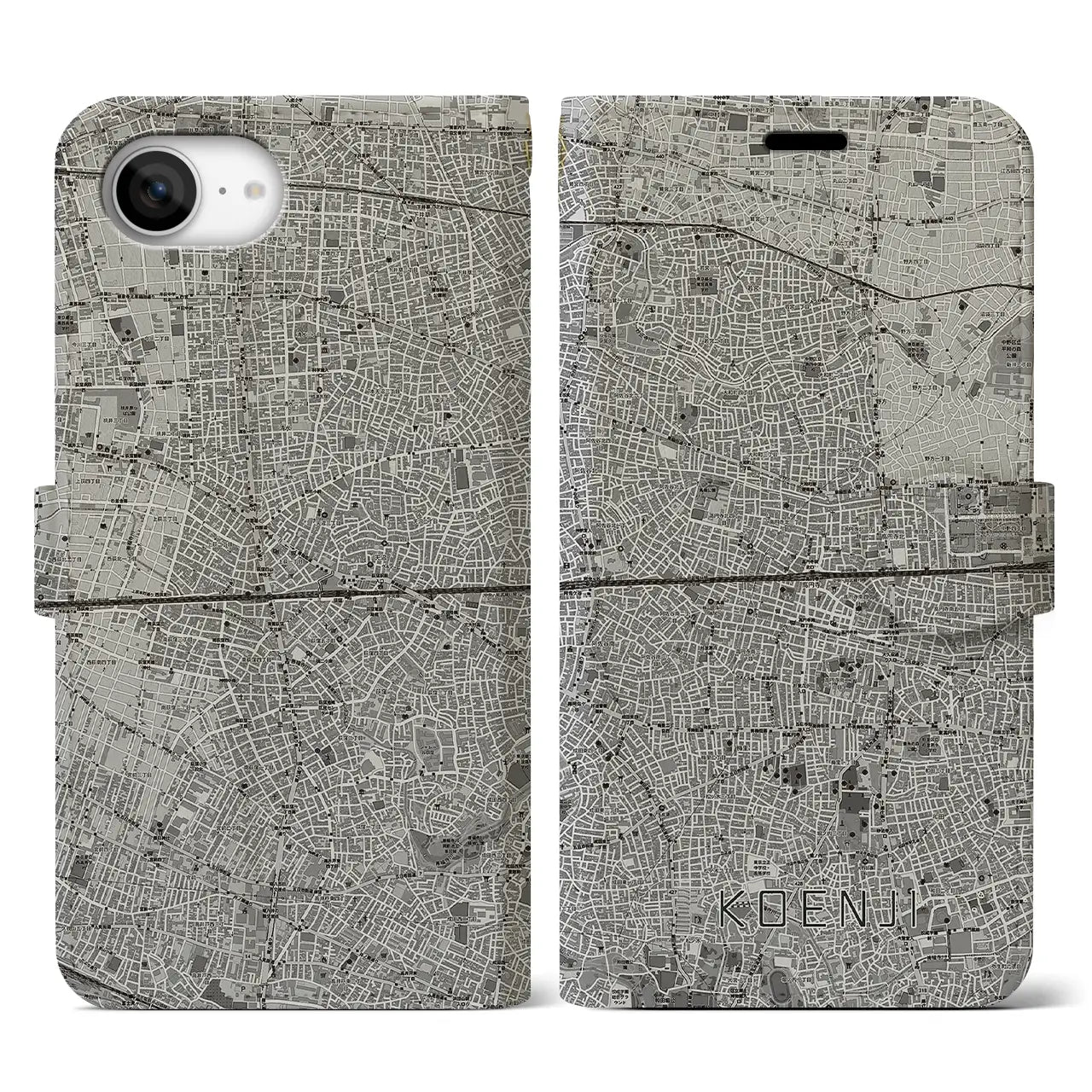 【高円寺2(東京都)】地図柄iPhoneケース(手帳タイプ)