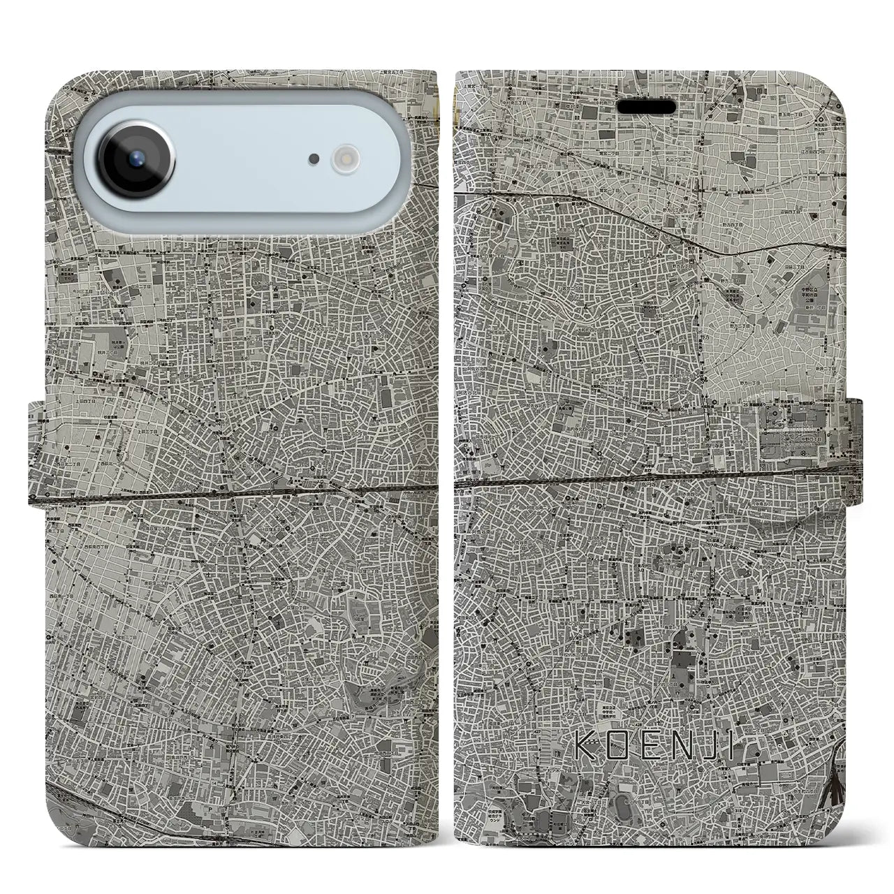 【高円寺2(東京都)】地図柄iPhoneケース(手帳タイプ)