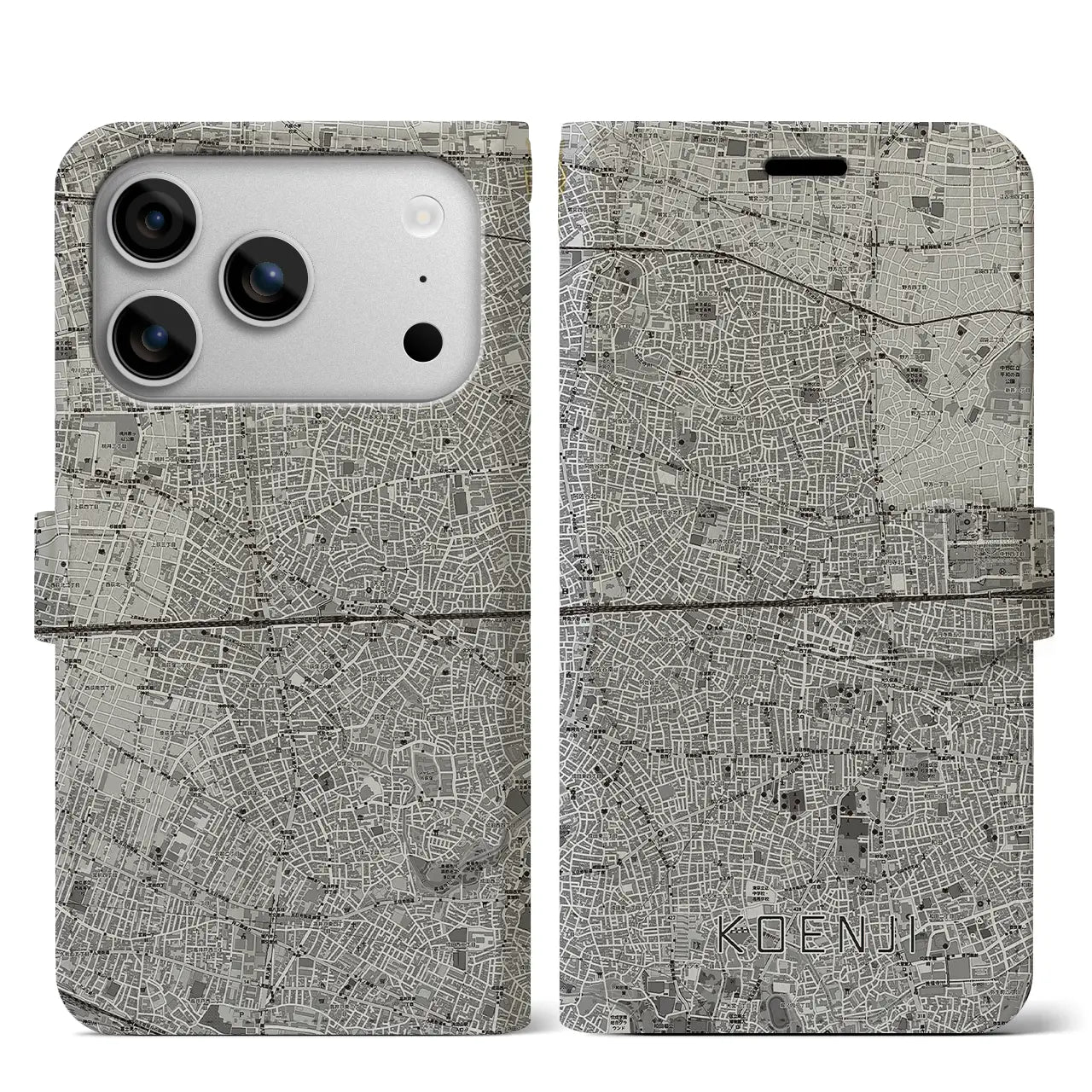 【高円寺2(東京都)】地図柄iPhoneケース(手帳タイプ)