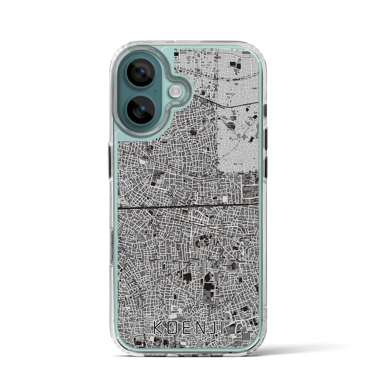 【高円寺2(東京都)】地図柄iPhoneケース(MagSafeタイプ)モノトーン・iPhone 16 Pro 用