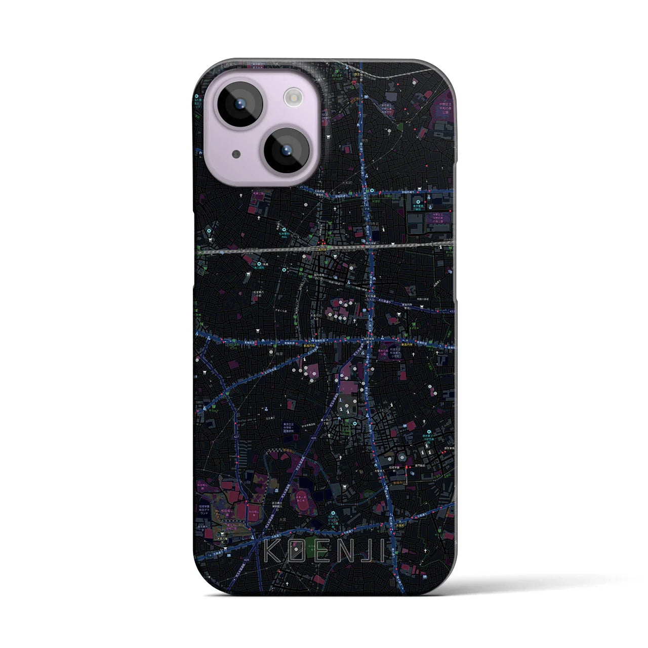【高円寺(東京都)】地図柄iPhoneケース(バックカバータイプ)