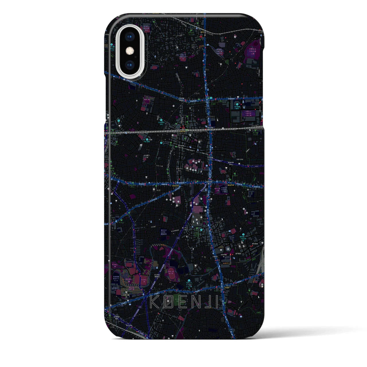 【高円寺(東京都)】地図柄iPhoneケース(バックカバータイプ)
