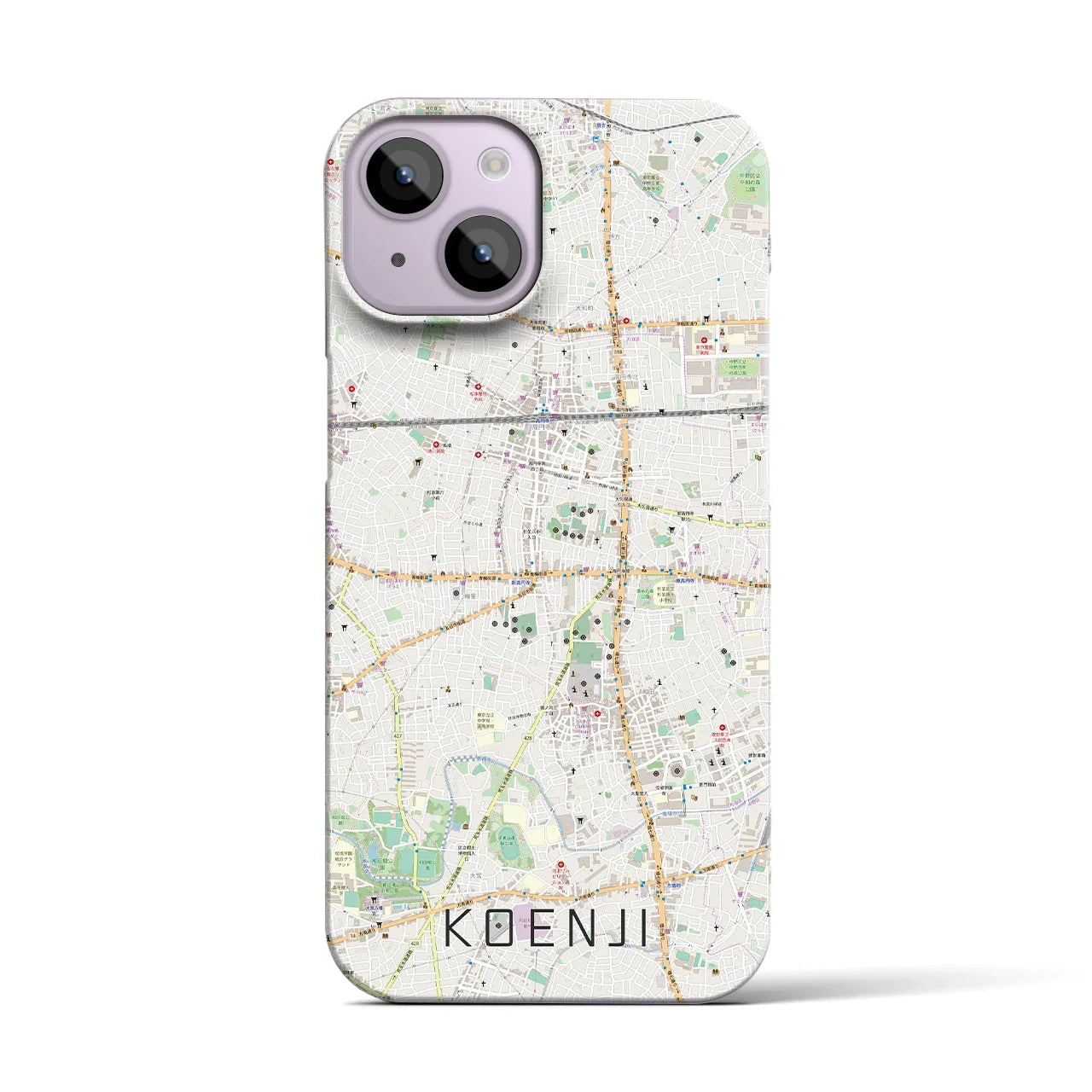 【高円寺(東京都)】地図柄iPhoneケース(バックカバータイプ)