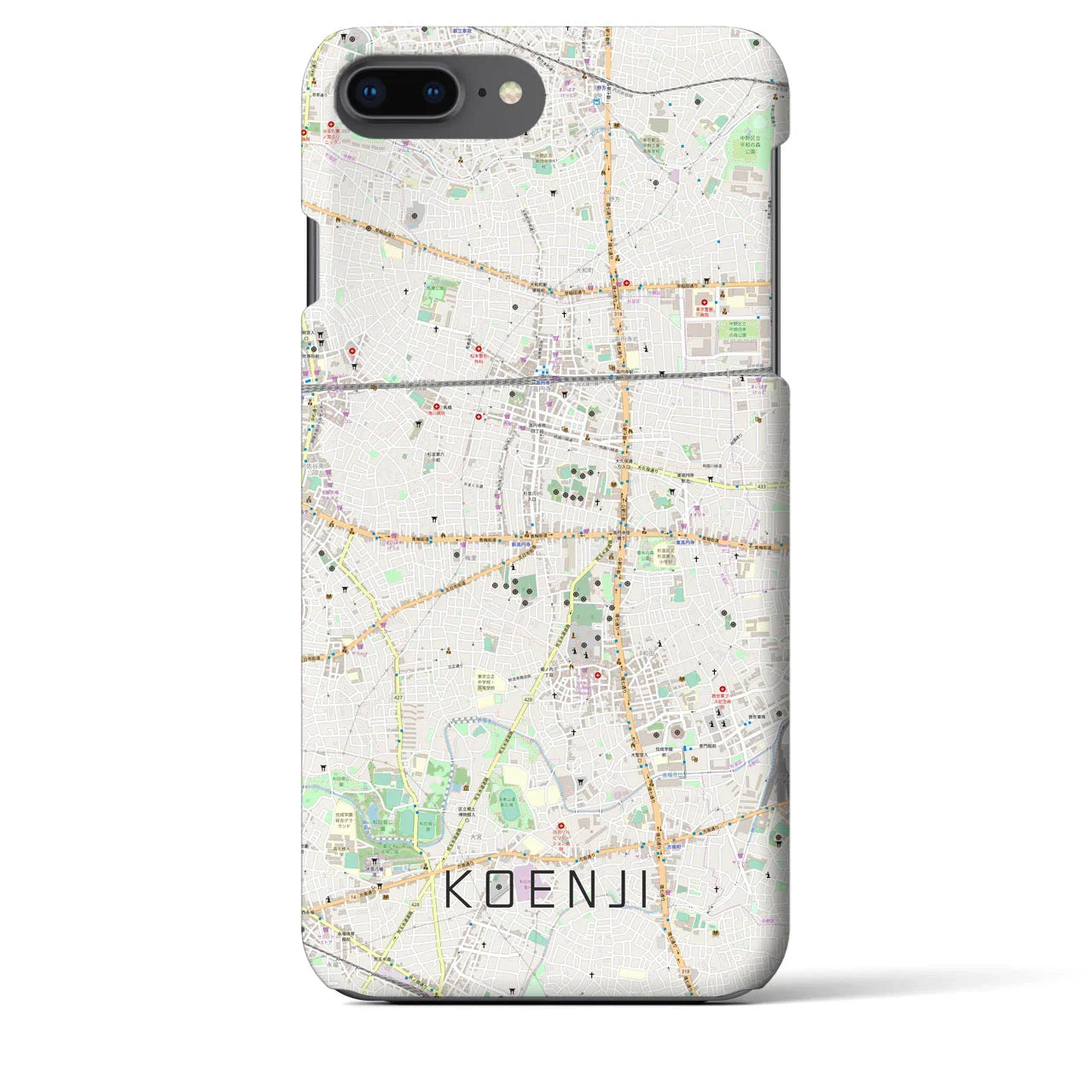 【高円寺(東京都)】地図柄iPhoneケース(バックカバータイプ)